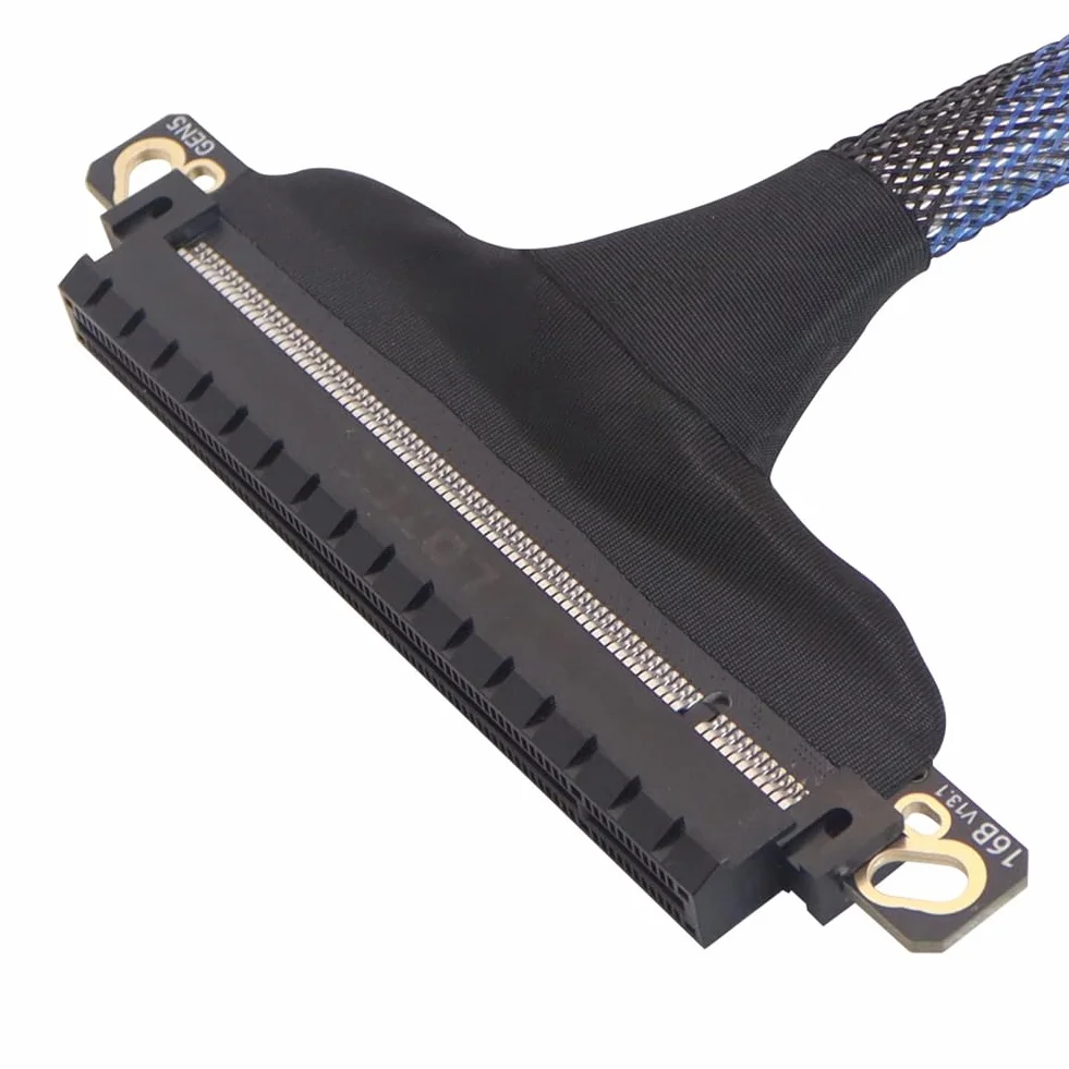 Przedłużacz PCIe 5.0 X16, szybki kabel PCI-e Gen5 bez , przedłużacz GPU do karty graficznej RTX5090 50 cm.