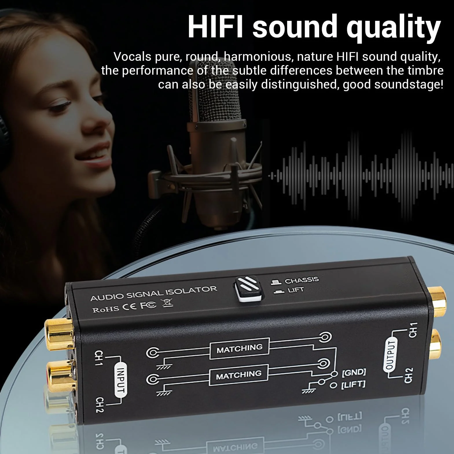 Samochodowy Sprzęt Audio Filtr Izolujący Hałas, Izolator Szumów Eliminator Szumów Audio, Izolator Szumów Pętli Filtr Szumów, do Kina Domowego Samochodowy Odtwarzacz Audio HiFi