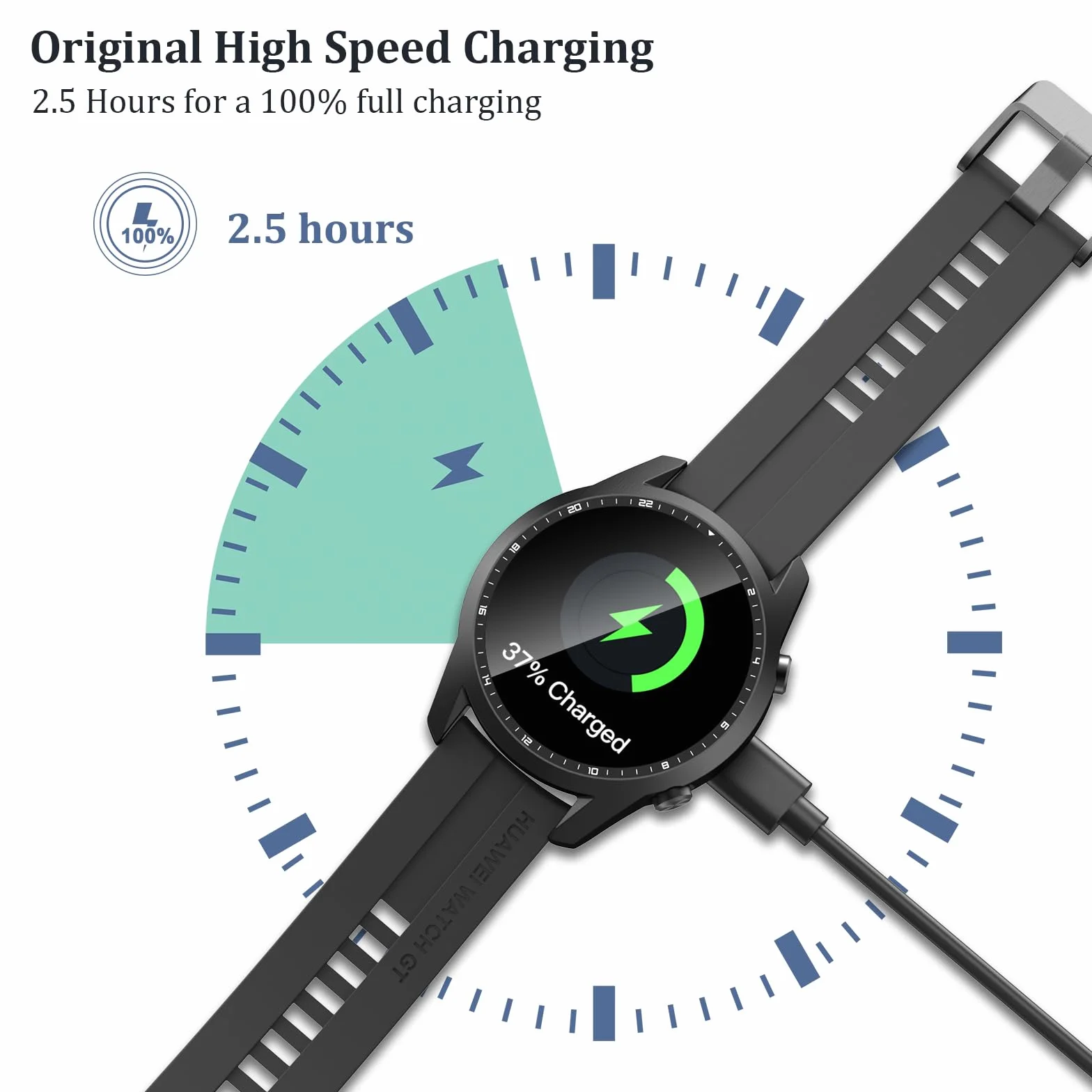 Ładowarka kompatybilna z Huawei Watch GT6/GT5 / GT5 Pro / GT4 / GT3 / GT3 SE / GT2 ECG / GT2 Pro / GT Runner, kabel ładujący USB Charger Cable Dock kabel do Huawei Watch 4/4 Pro/3/3 Pro (1)