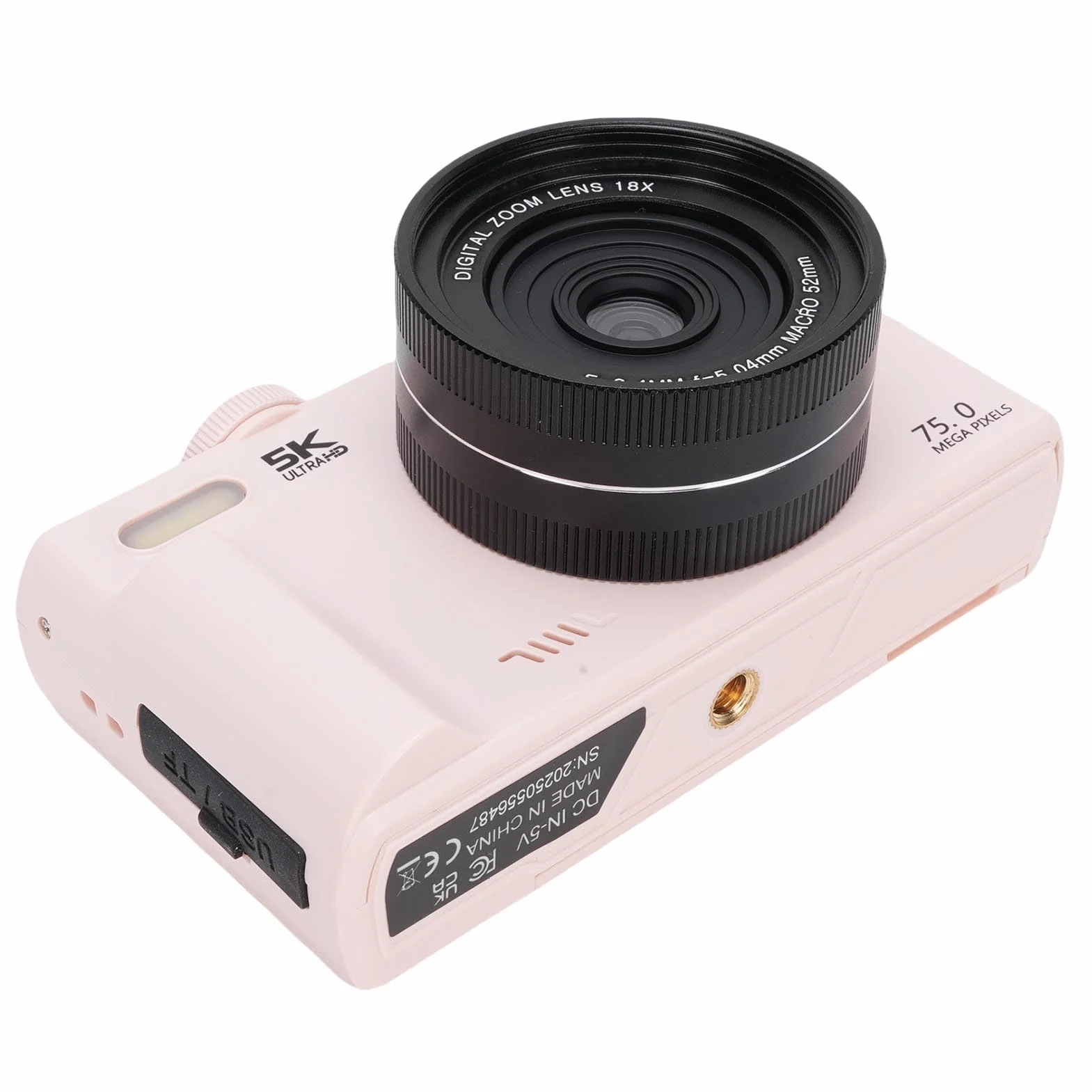 Dpofirs Kamera Cyfrowa 5K do Fotografii, 75MP Autofocus Vlog Camera, 18x Zoom, 3 -calowy Ekran o 180 Stopni, Kompaktowe Wideo, dla Początkujących Nastolatków