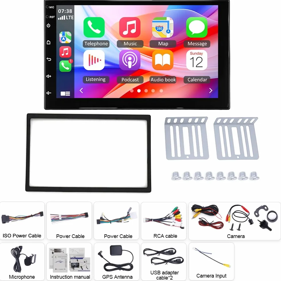 2+32G Android 15 radio samochodowe do Chevy S10 2003-2006 z Carplay Android Auto | 7-calowy ekran dotykowy Auto Stereo Display Player Radio GPS Navigation Head Unit z SWC FM RDS MirrorLink Split Screen