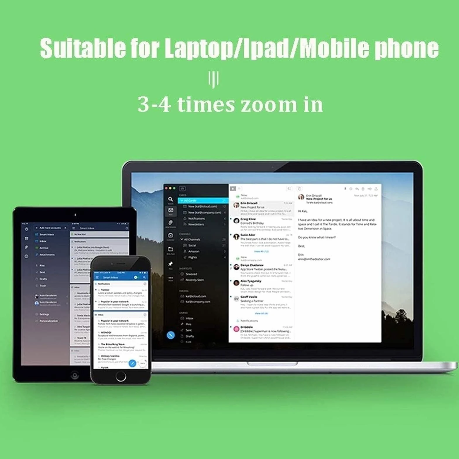 Lupa do ekranu dla wszystkich smartfonów, Lupa do ekranu laptopa 3D, Prezent noworoczny Komputer Lupa do ekranu telefonu Wzmacniacz Gry wideo Powiększalnik do filmów Mobilny projektor, tablet Pow