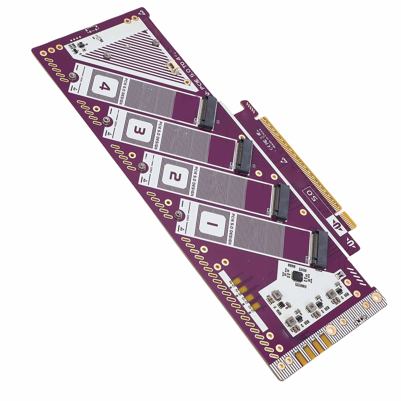 Karta Adaptera PCIe 5.0 NVMe M.2, Pozłacana Płytka PCB X16 na kartę rozszerzeń NVMe, do 512 Gb/s, Plug and Play do Gier Komputerowych Edycja Wideo na Komputerze OS X