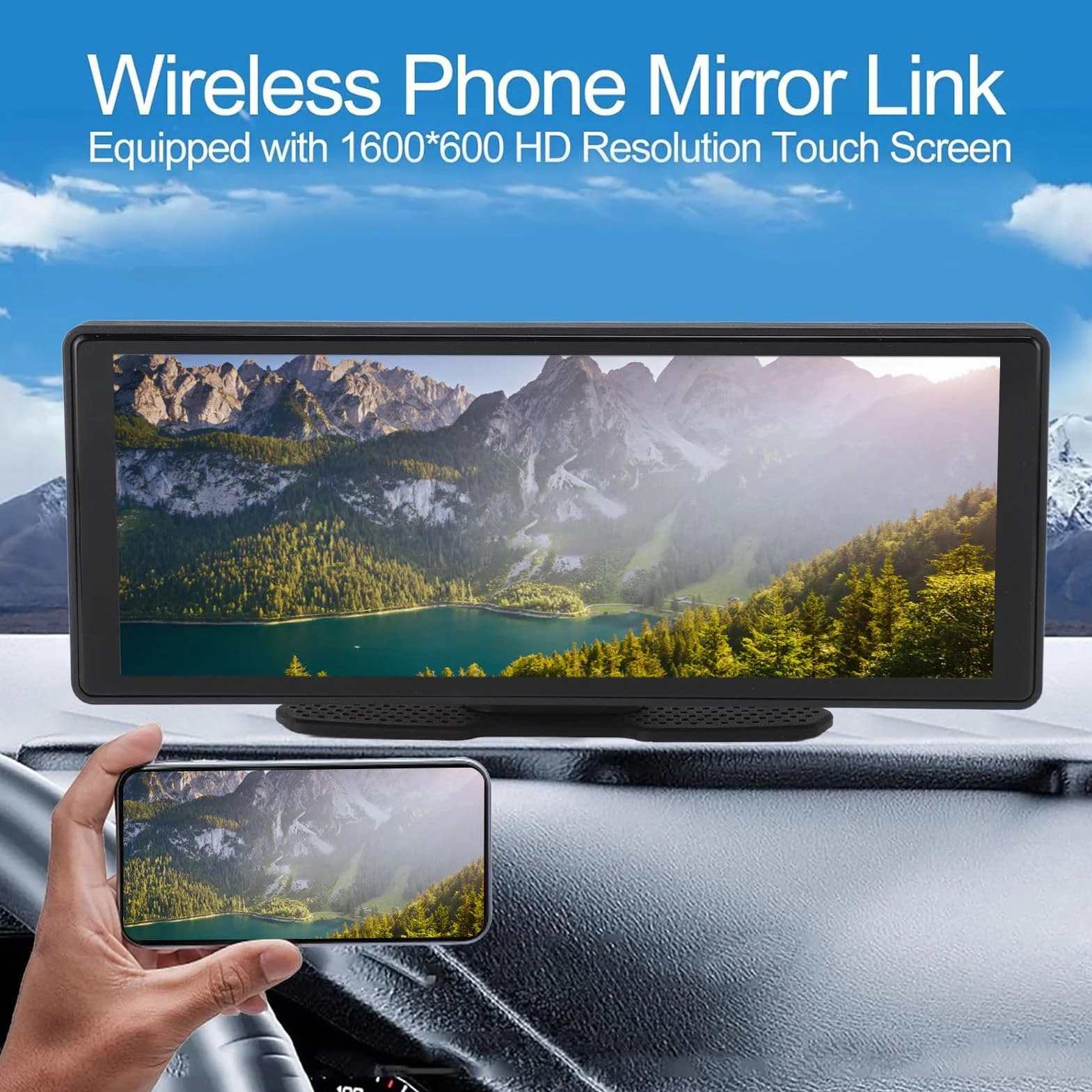 Samochodowe Stereo, Bezprzewodowy 10,26-calowy Ekran Dotykowy IPS Samochodowe Stereo, Przenośny Odtwarzacz Multimedialny BT5.0 Mirror Link, dla dla Android Auto