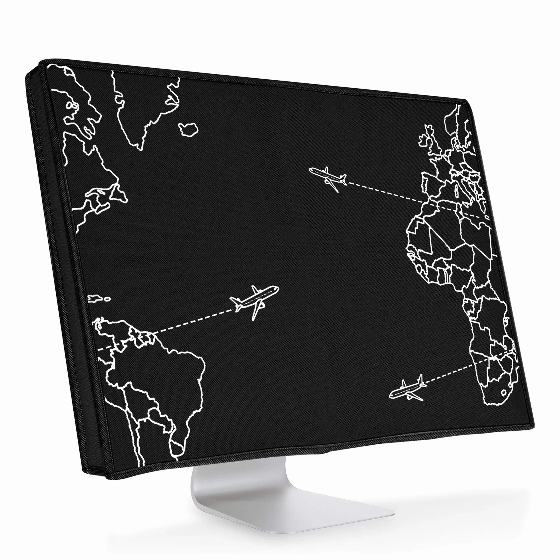 kwmobile Pokrowiec na monitor komputerowy 27-28" biało-czarny