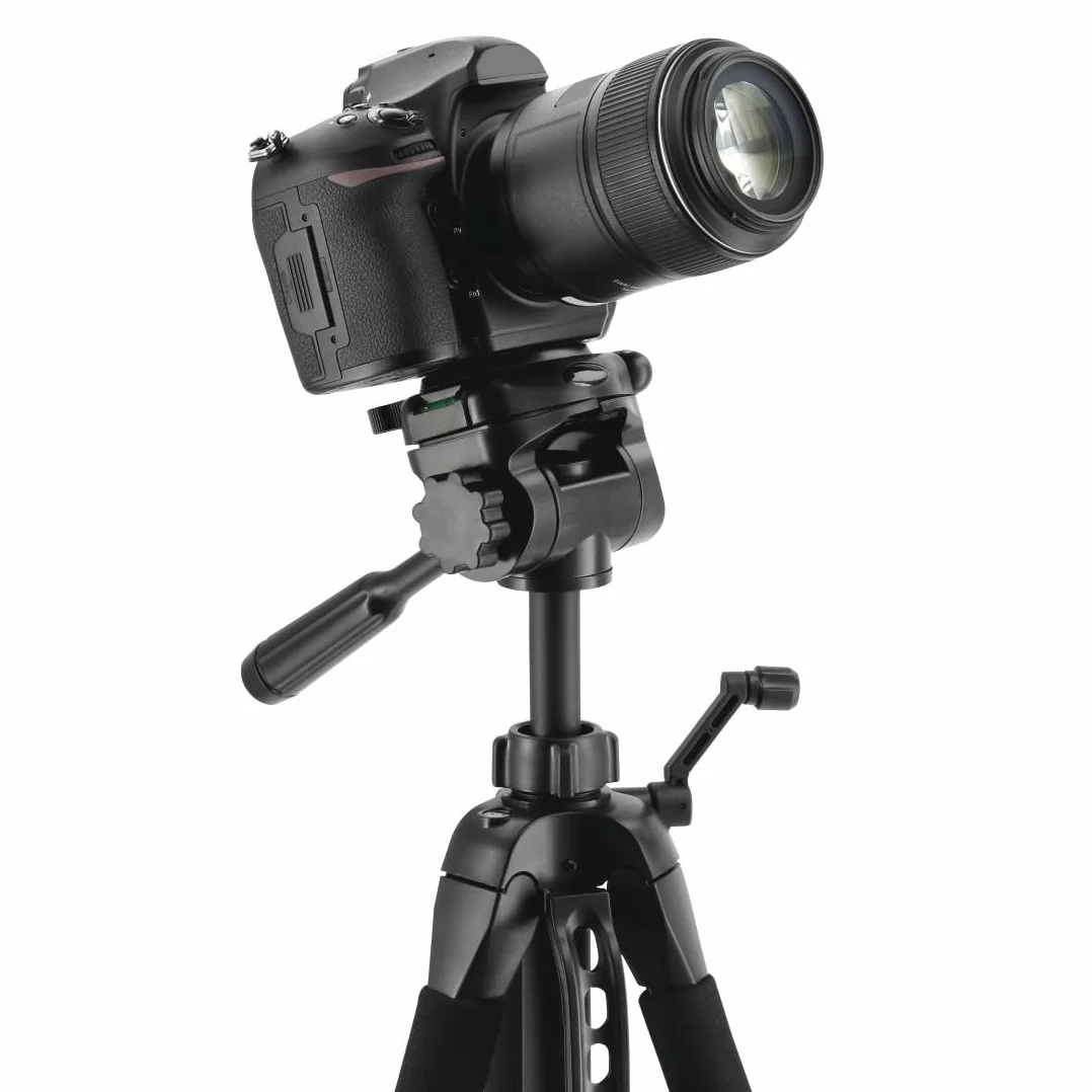 Hama Action 170 Statyw do aparatu 3D o wysokości 62-170 cm, statyw fotograficzny z uchwytem na telefon komórkowy i uchwytem na tablet, statyw z głowicą 3-kierunkową, statyw do lustrzanki z torbą