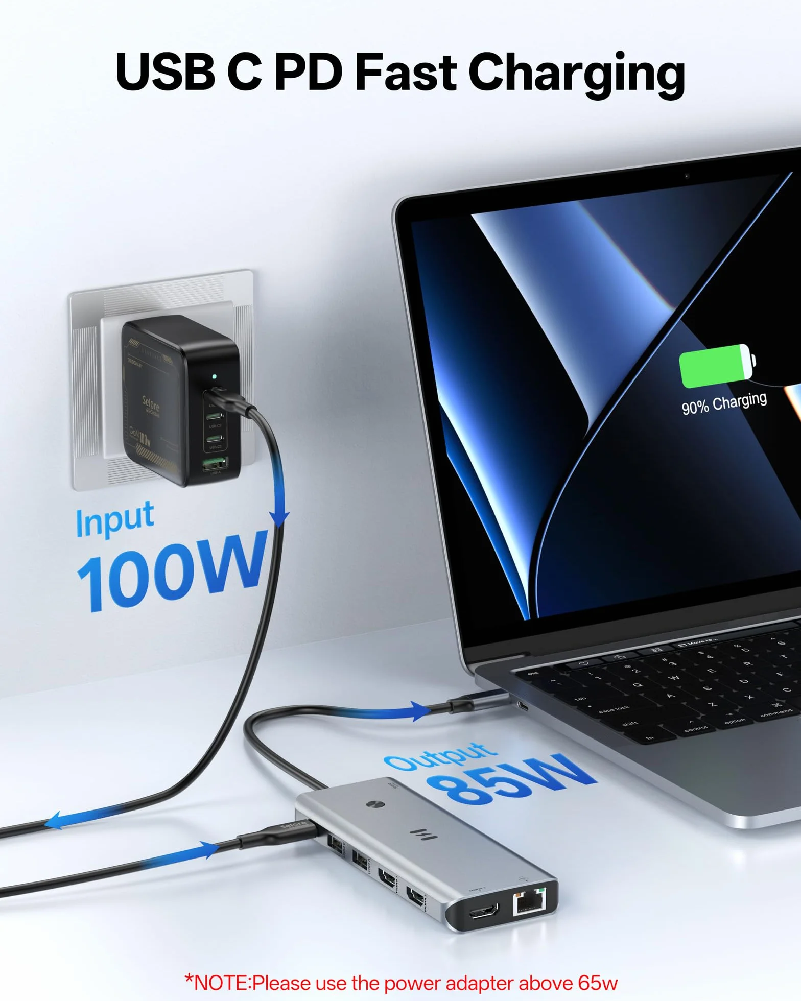 Stacja dokująca USB C 3 HDMI, Selore stacja dokująca 13 w 1, 3 monitory z potrójnym HDMI, 10 Gb/s, USB A/C 3.1, ładowanie PD 100 W, Gigabit Ethernet, czytnik kart SD/microSD do laptopów Dell/HP/Lenovo