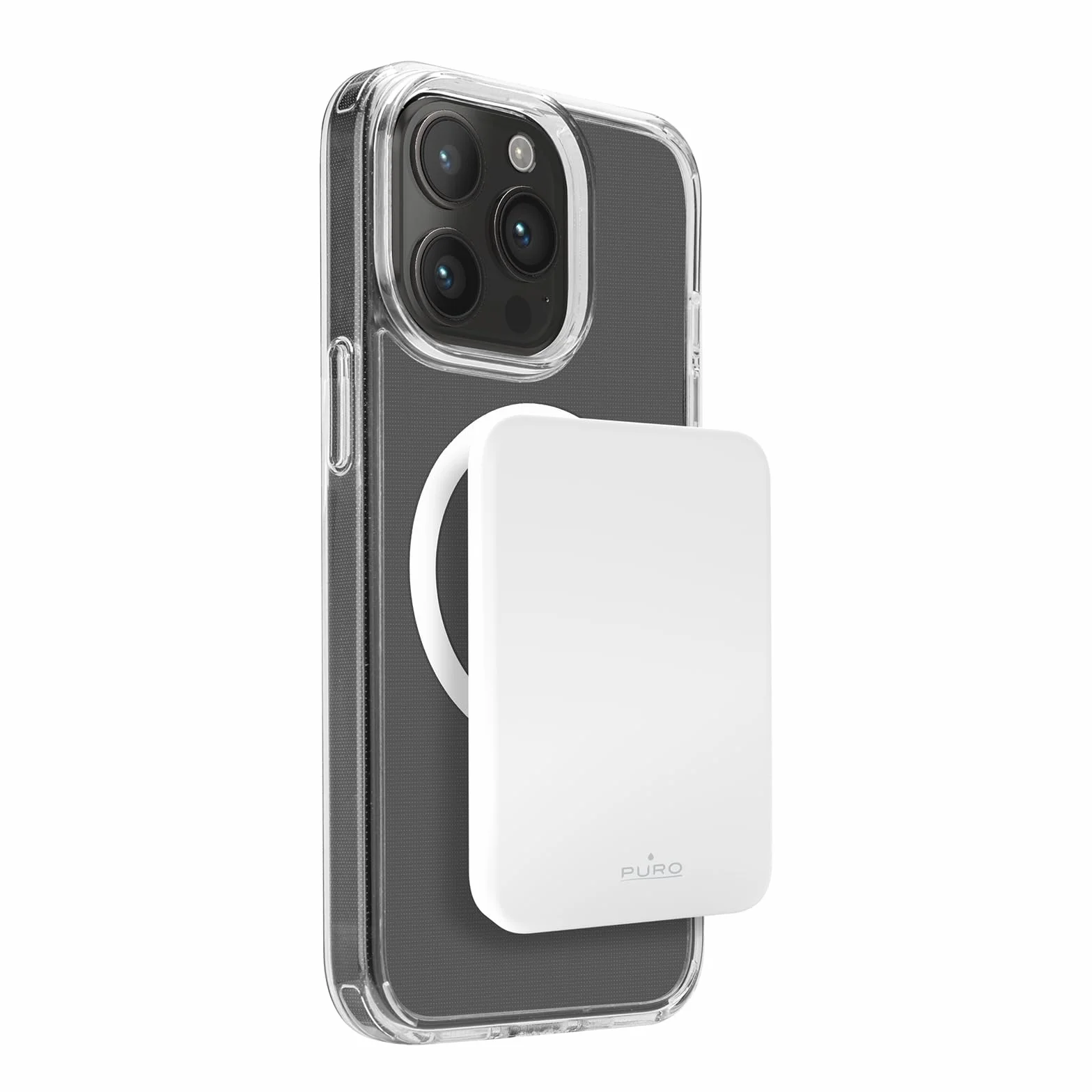 Puro Slim Power Mag Power Bank 4200 mAh, kompatybilny z MagSafe, ultra cienki, 1 cm, bezprzewodowe ładowanie, port Type-C, do iPhone'a 12 i nowszego, biały