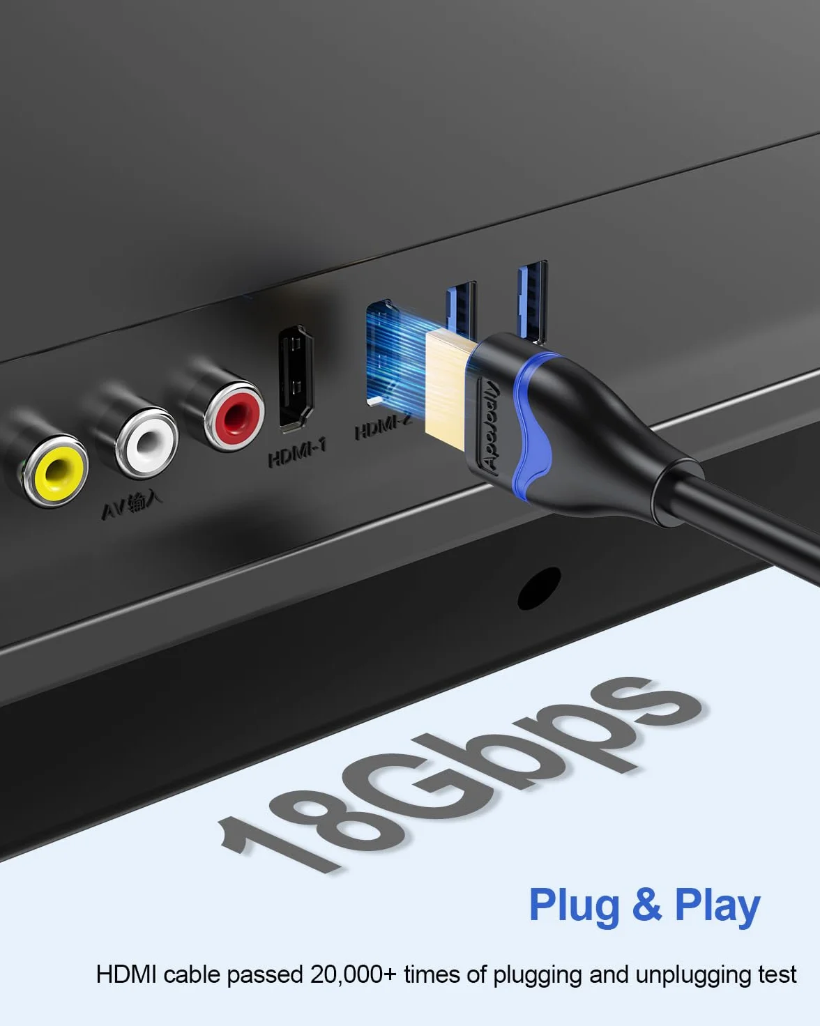 Kabel HDMI 4K o długości 1,2 m, szybki kabel HDMI 2.0 o długości 1,2 m, ultra HD, kabel HDMI do HDMI 4K przy 60 Hz, 2K przy 144 Hz, 1080P przy 240 Hz, HDR, 3D, HDCP2.2, ARC, do monitorów