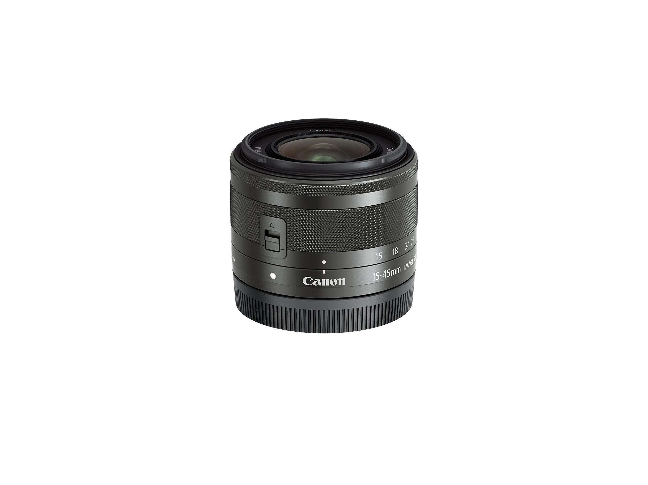 Canon Obiektyw zmiennoogniskowy EF-M 15-45 mm F3.5-6.3 IS STM szerokokątny obiektyw do EOS M (gwint filtra, 49 mm, stabilizator obrazu, autofokus), czarny