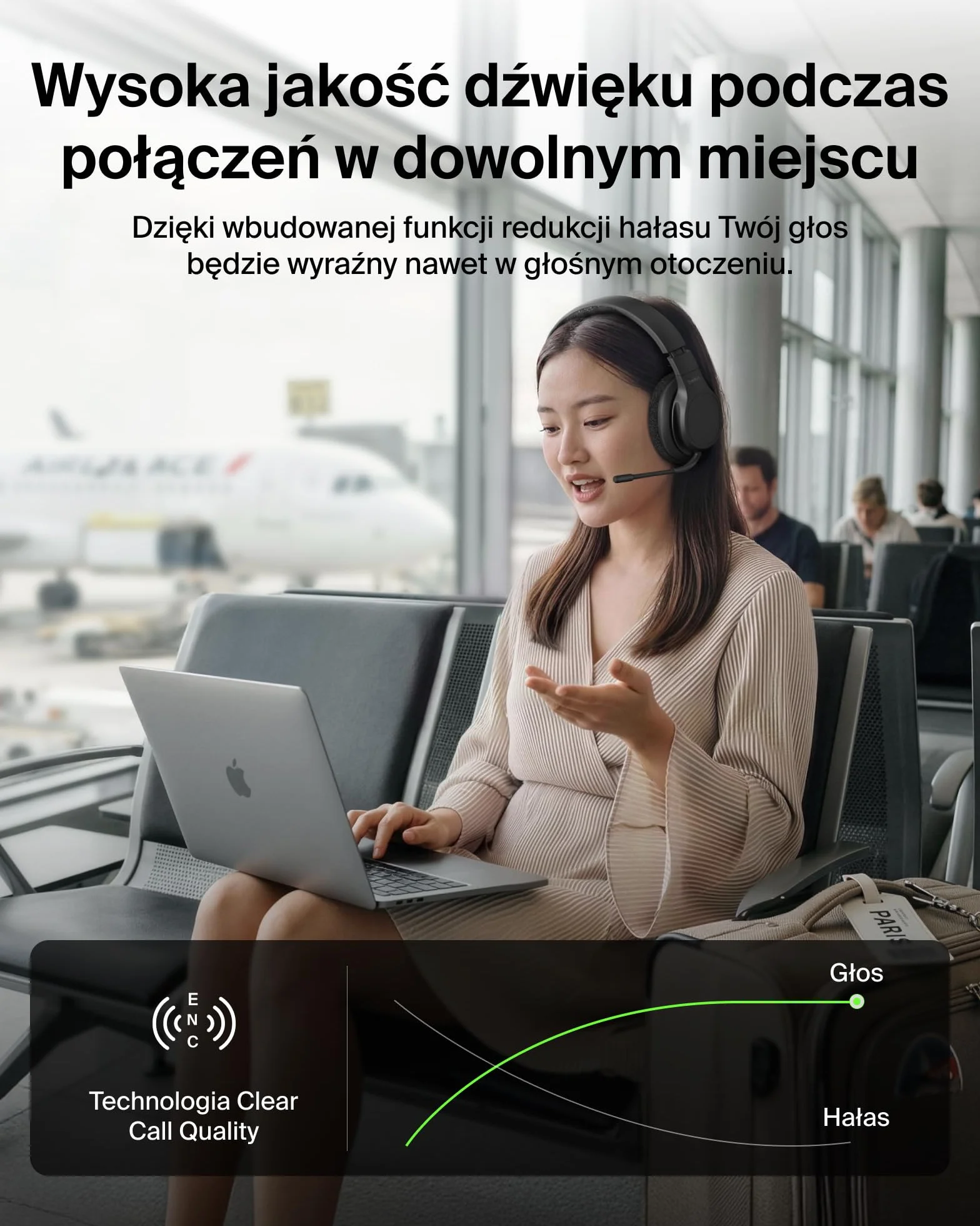 Belkin SoundForm Adapt Bezprzewodowe Słuchawki Nauszne, Mikrofon – Czarne