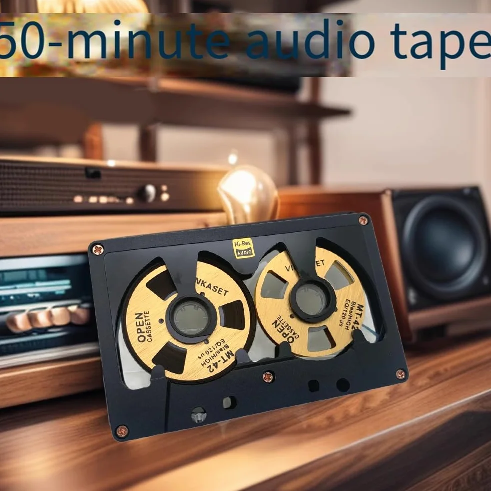 Kaseta audio z rolką 50 minut pusta taśma dwustronna metalowe kółka