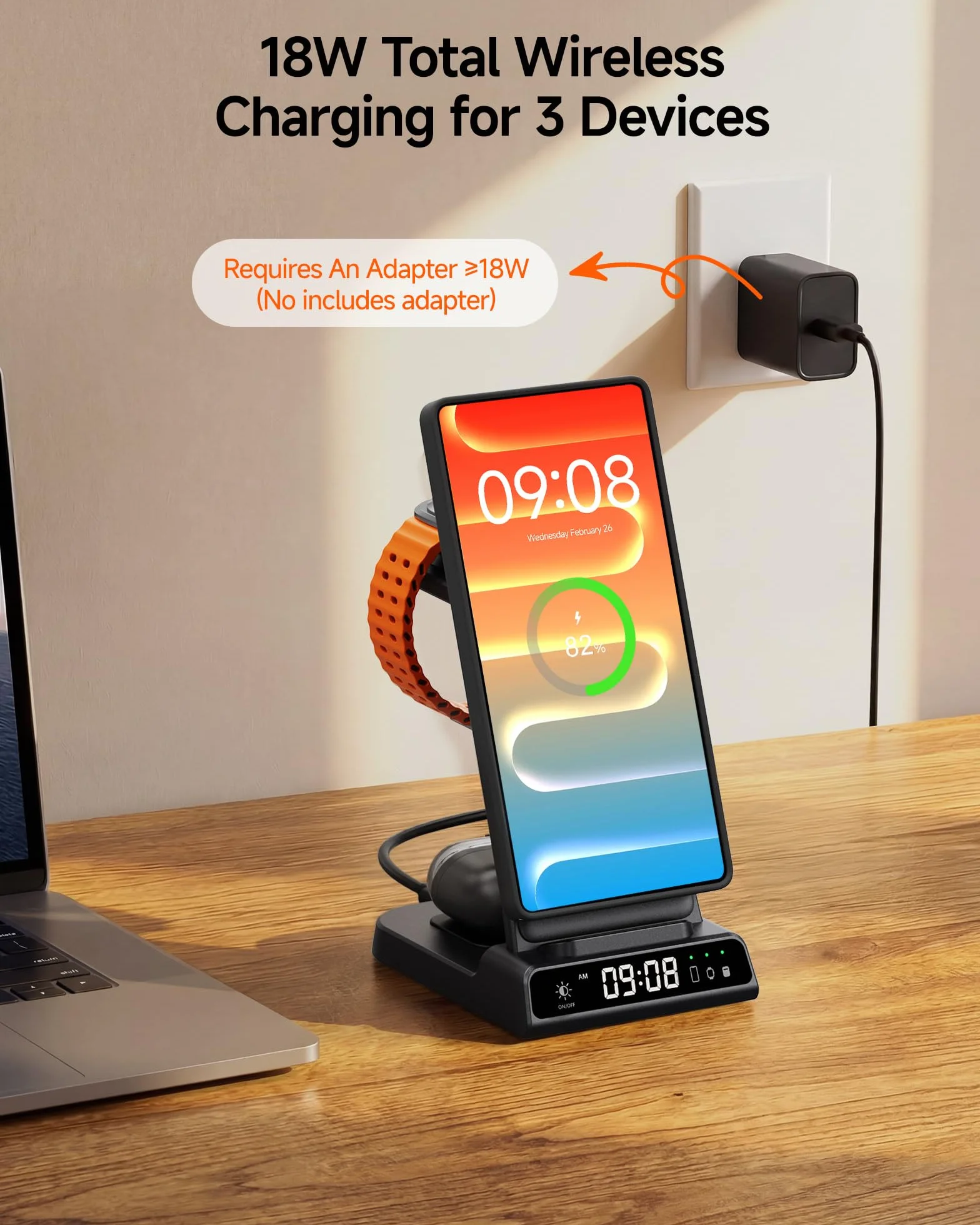 Magnetyczna ładowarka 3 w 1 do Samsung, bezprzewodowa stacja ładująca do Galaxy S25/S24/S23/Note 20/Z Flip/Fold (wymaga magnetycznego etui), podstawka ładująca do Galaxy Watch Ultra/8/7/6 i Buds (bez