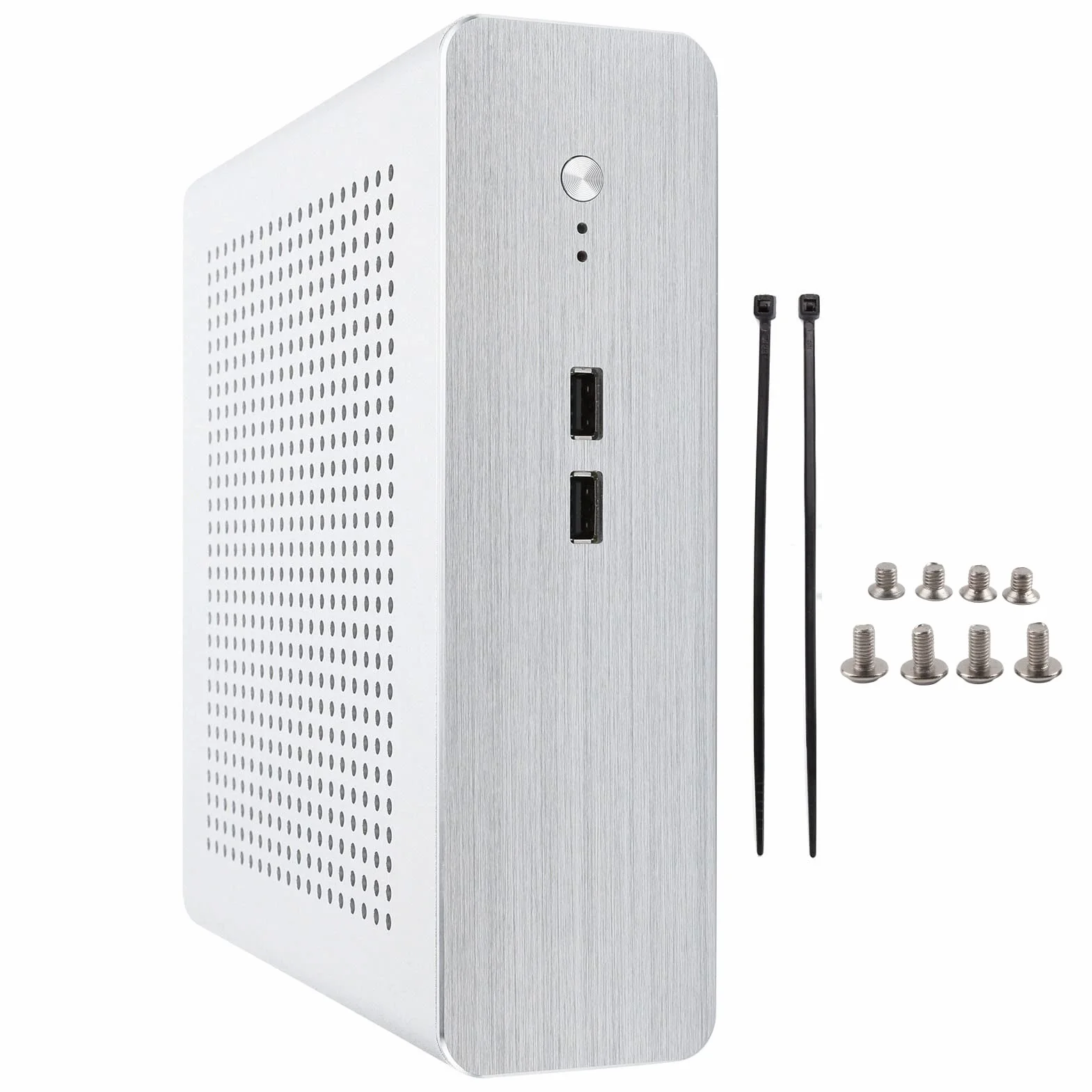 W Pełni Aluminiowa Obudowa HTPC G60S do Komputera MiniITX, Cicha Praca W Domu i Biurze, Odpowiednia do Komputerów W Salonie, Komputerów Hotelowych, urządzeń Digital Signage i Maszyn (USB2.0)