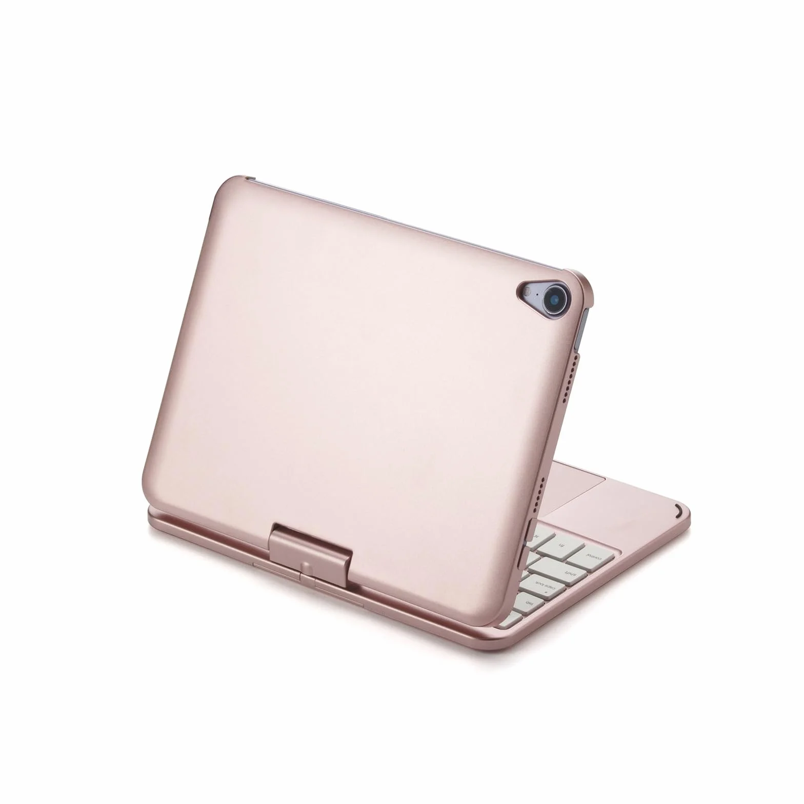 Etui na klawiaturę do iPad mini 7 (2024) i Mini 6 (2021) 8,3", obracane o 360°, 7 kolorów podświetlenia tła z gładzikiem i uchwytem na długopis, różowe