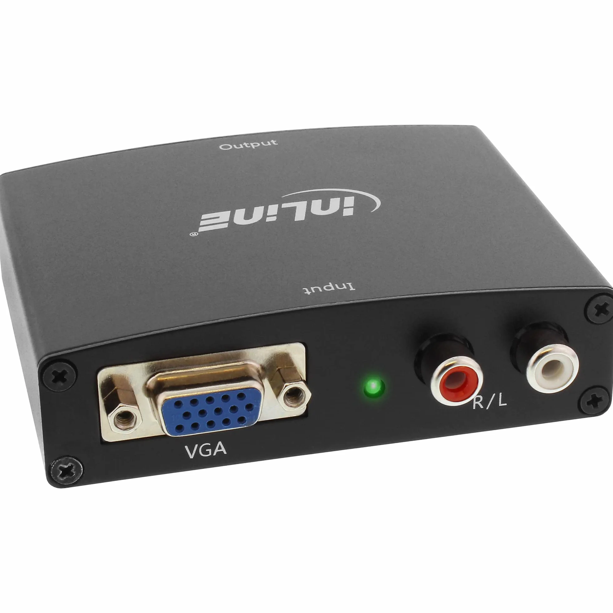 InLine 65004 konwerter VGA+Audio na HDMI, wejście VGA i cinch audio stereo, wyjście HDMI, w zestawie zasilacz sieciowy