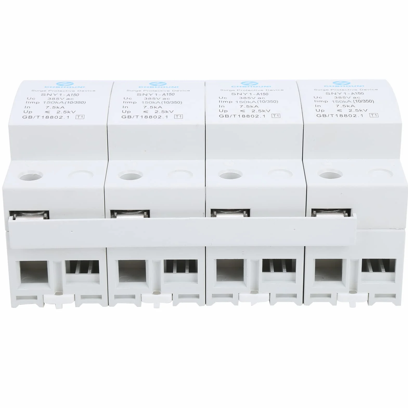 FTVOGUE Ochronnik Przeciwprzepięciowy 4P, Urządzenie Przeciwprzepięciowe 385VAC o Pojemności Wyładowczej 15KA, Poziom Ochrony ≤2,5kV, Reakcja <25ns, do Ochrony Obwodów Domowej Skrzynki Rozdzielczej