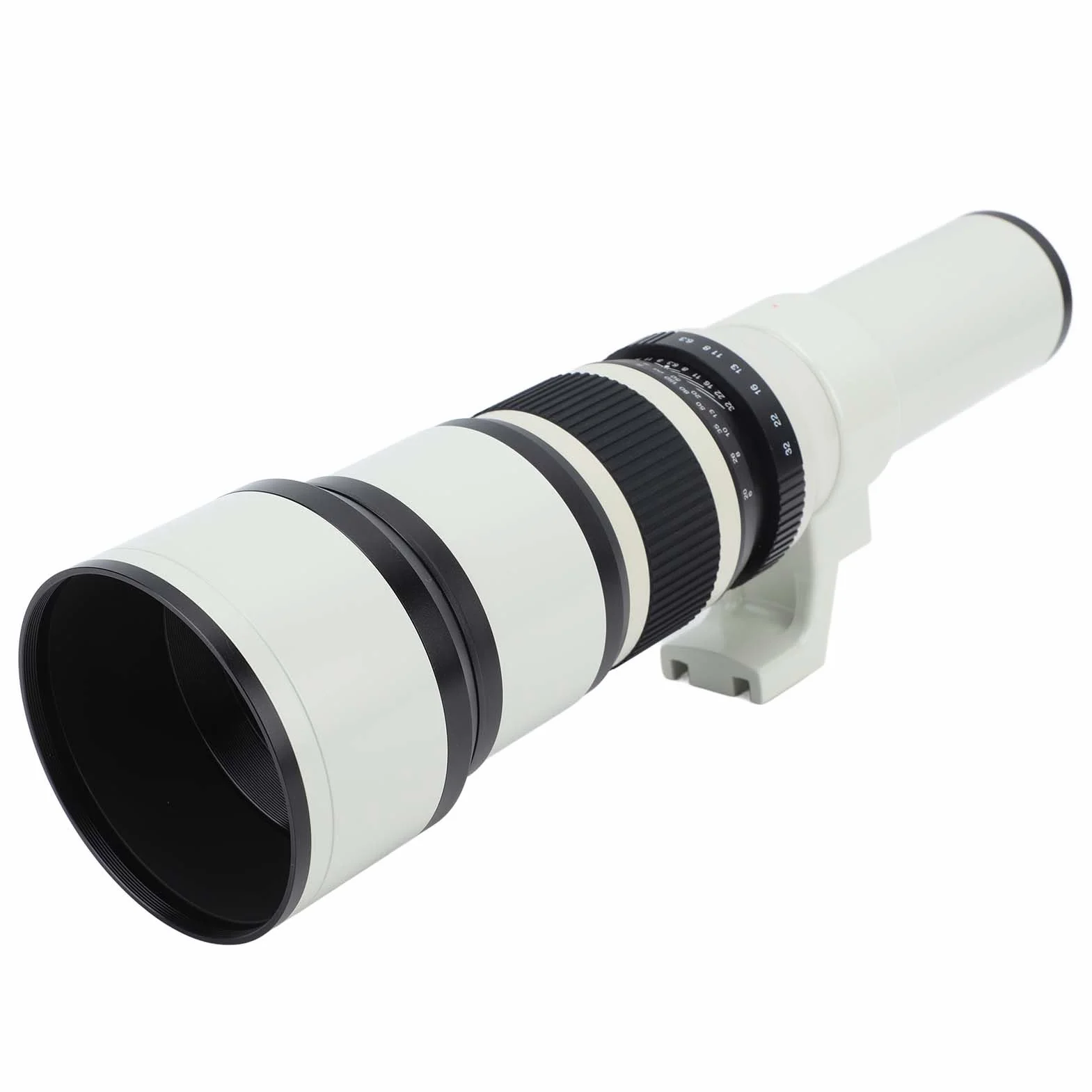 Teleobiektyw Prime Szkło Optyczne F6.3-F32 Aperture Obiektywy Stałoogniskowe Achromatyczny Refraktoskop z Adapterem T2 NEX do Pełnoklatkowego Aparatu Bezlusterkowego (WHITE)
