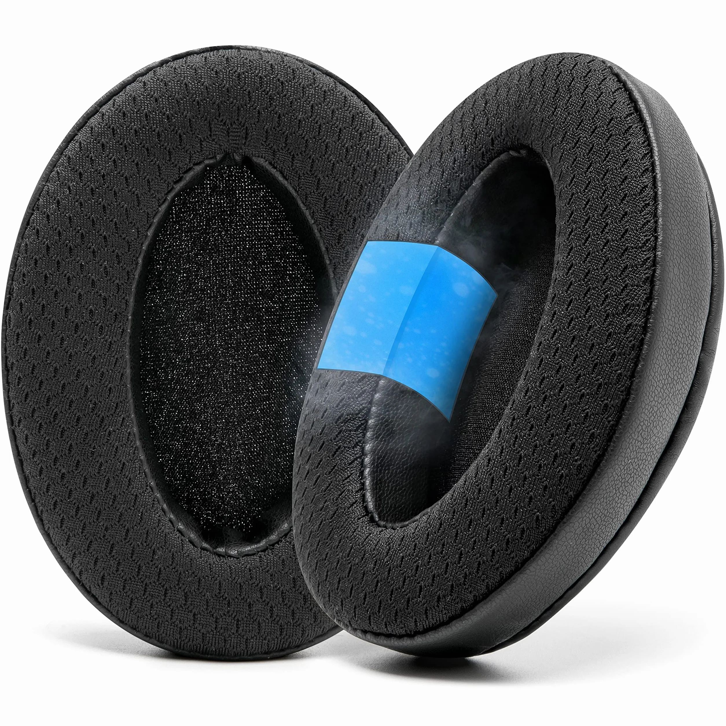 WC FreeZe Hybrid Fabric Cooling Gel Replacement Earpads for ATH M50X - kompatybilne z ATH M40X / M50XBT / HyperX Cloud 1 i 2 / SteelSeries Arctis 3/5 / 7 / 9X & Pro/Stealth 600 i innymi (czarne)