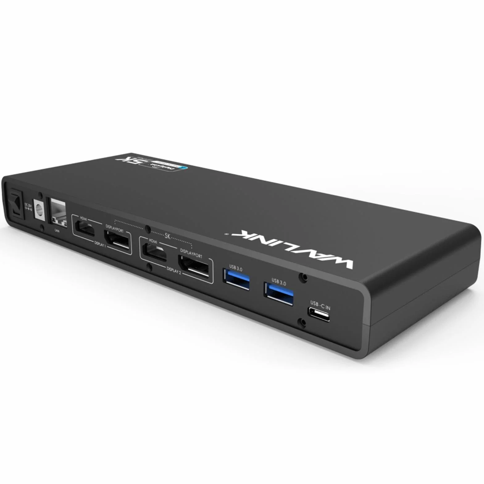 Stacja dokująca DisplayLink, uniwersalna stacja dokująca WAVLINK USB-C z 2 × HDMI i DP, Gigabit Ethernet, 6 × USB 3.0, audio, mikrofon, kompatybilna z Mac OS i Windows