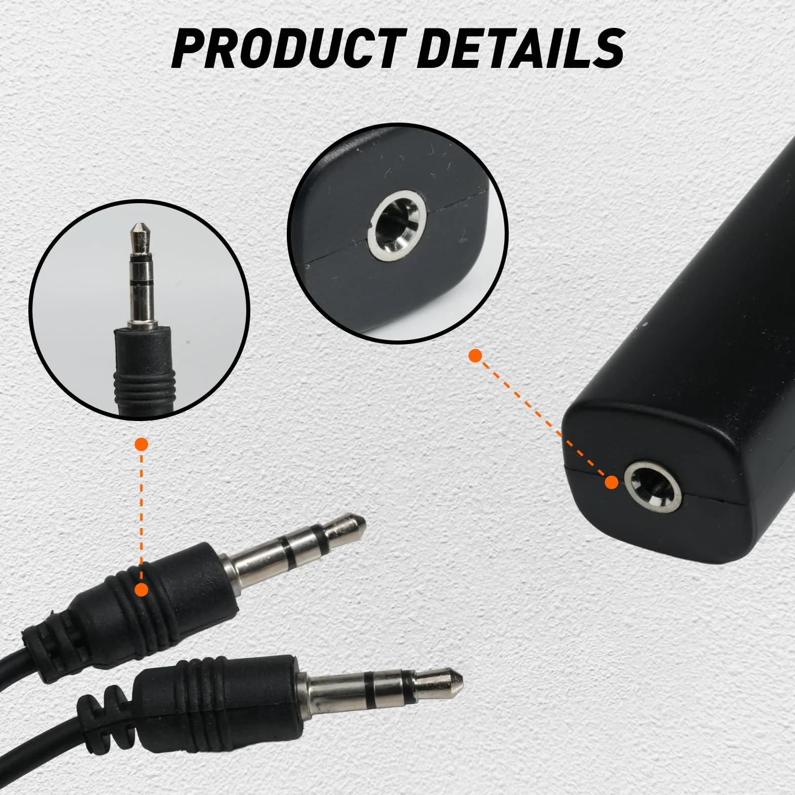 Izolator szumów gruntu, z kablem audio 3,5 mm, izolator szumów z pierścieniem uziemienia redukuje szumy, kompaktowy przenośny do samochodowych systemów audio i stereo do domu do odbiorników