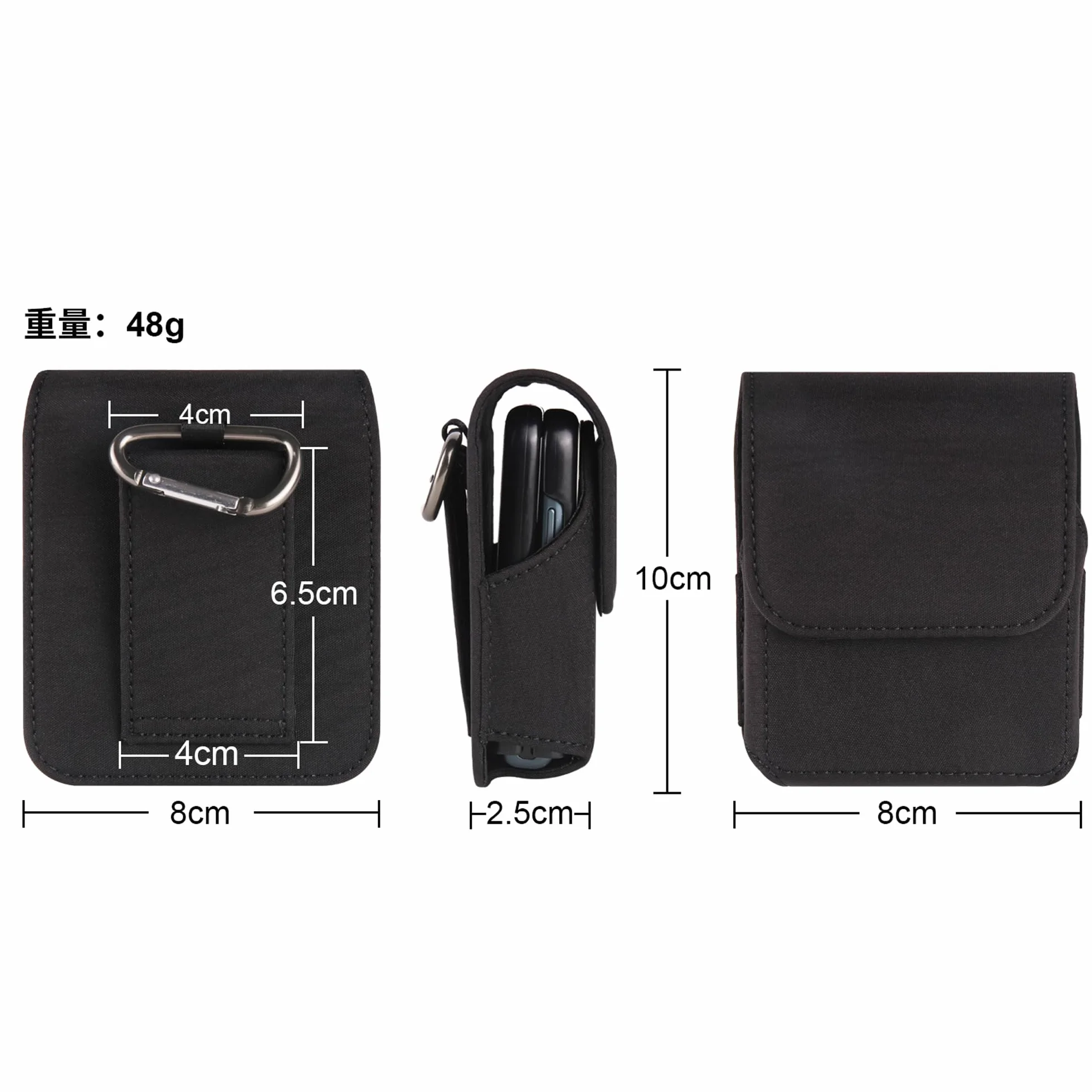 Etui na pasek z klipsem, kompatybilne z Samsung Galaxy Z Flip 7, 6, 5, 4, 3, Moto RAZR 5G, wodoodporne, z zapięciem magnetycznym, kompatybilne z Huawei Pura X/P50 Pocket S