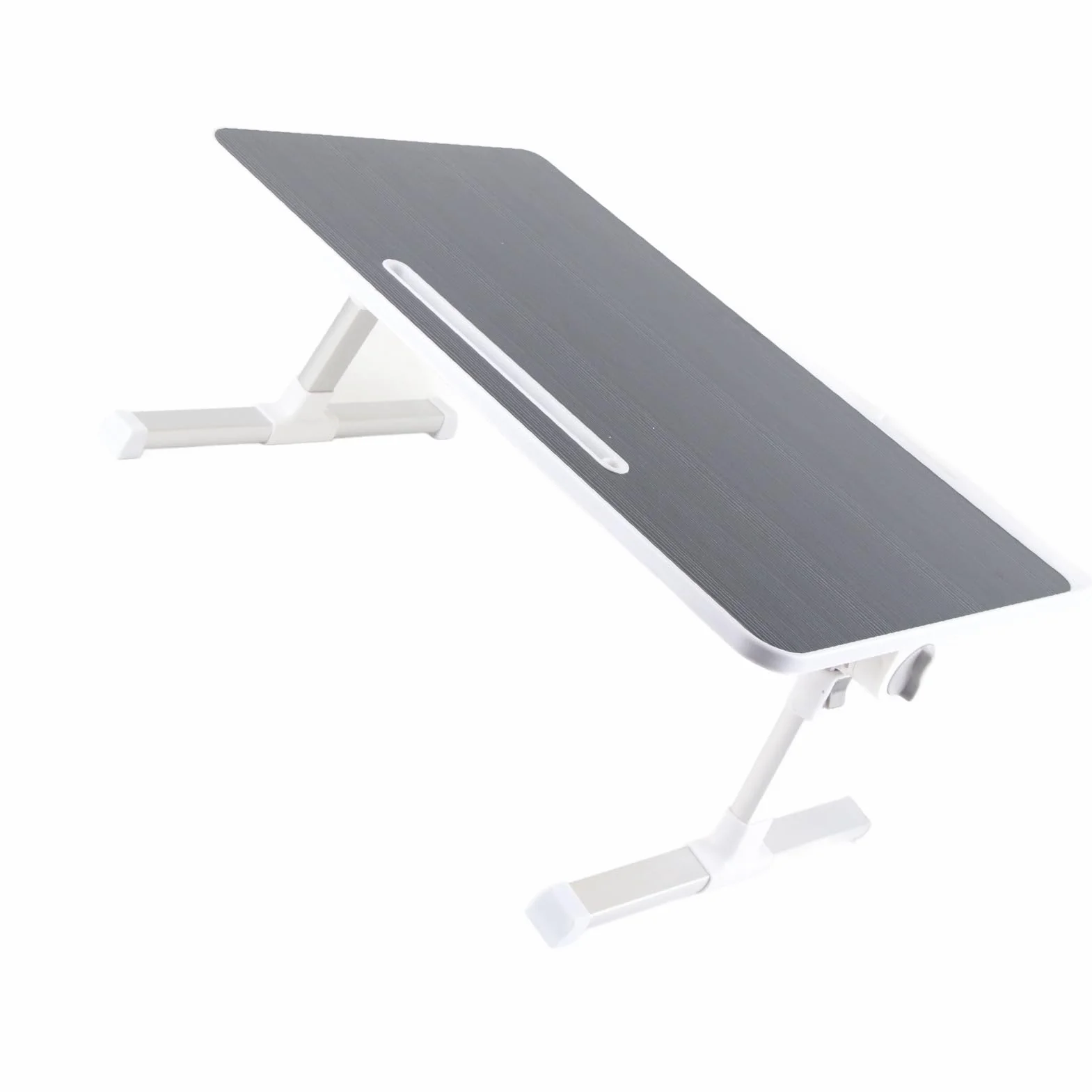 Regulowany, Składany Stolik Nocny na Laptopa ze Stopu Aluminium z Obrotowym Pulpitem, Przenośna Podstawka na Laptopa do Pisania, Pracy, Czytania w Pokoju Wieloosobowym, 23,6 X 15,7 Cala