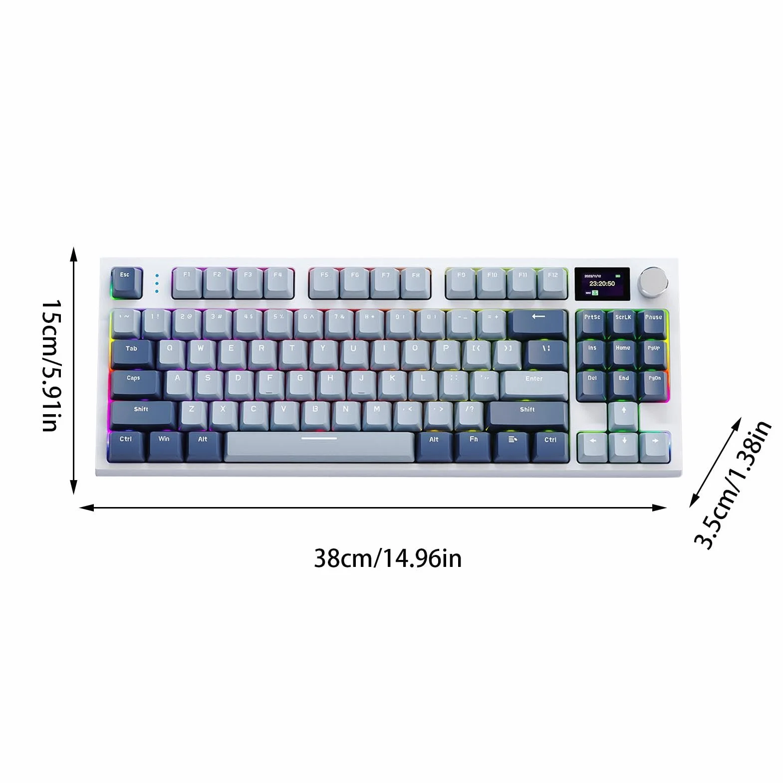 Klawiatura mechaniczna 2,4 GHz montowana uszczelce | wszechstronna klawiatura RGB z ? ?czno?ci? bezprzewodow?, przewodow? i 5.0, prze? ?czniki hot-swap, dostosowywanie ekranu LCD