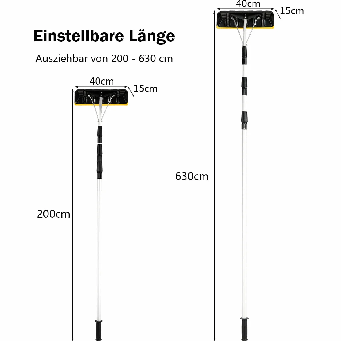 GOPLUS Sanki dachowe 200-630 cm łopata do śniegu nieprzywierający nóż antypoślizgowy uchwyt