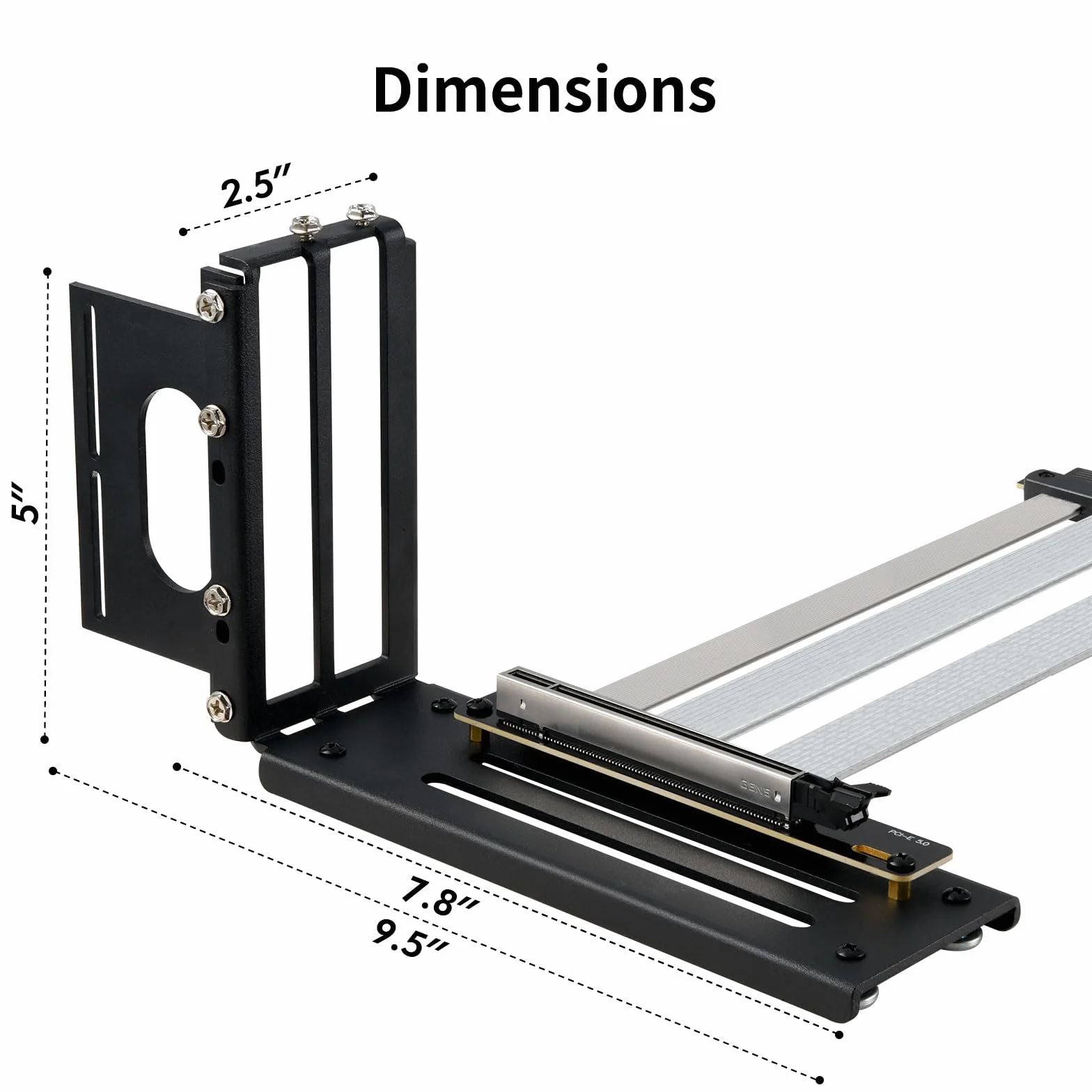 PCIe 5.0 X16 kabel Riser - przepustowość 128 GB/s - pionowy uchwyt GPU zestaw montażowy do WRX80/90E, RTX4090/5090/RX7900XTX - kompatybilny z PCIe 4.0 3.0 - bardzo elastyczny, podwójnie ekranowany
