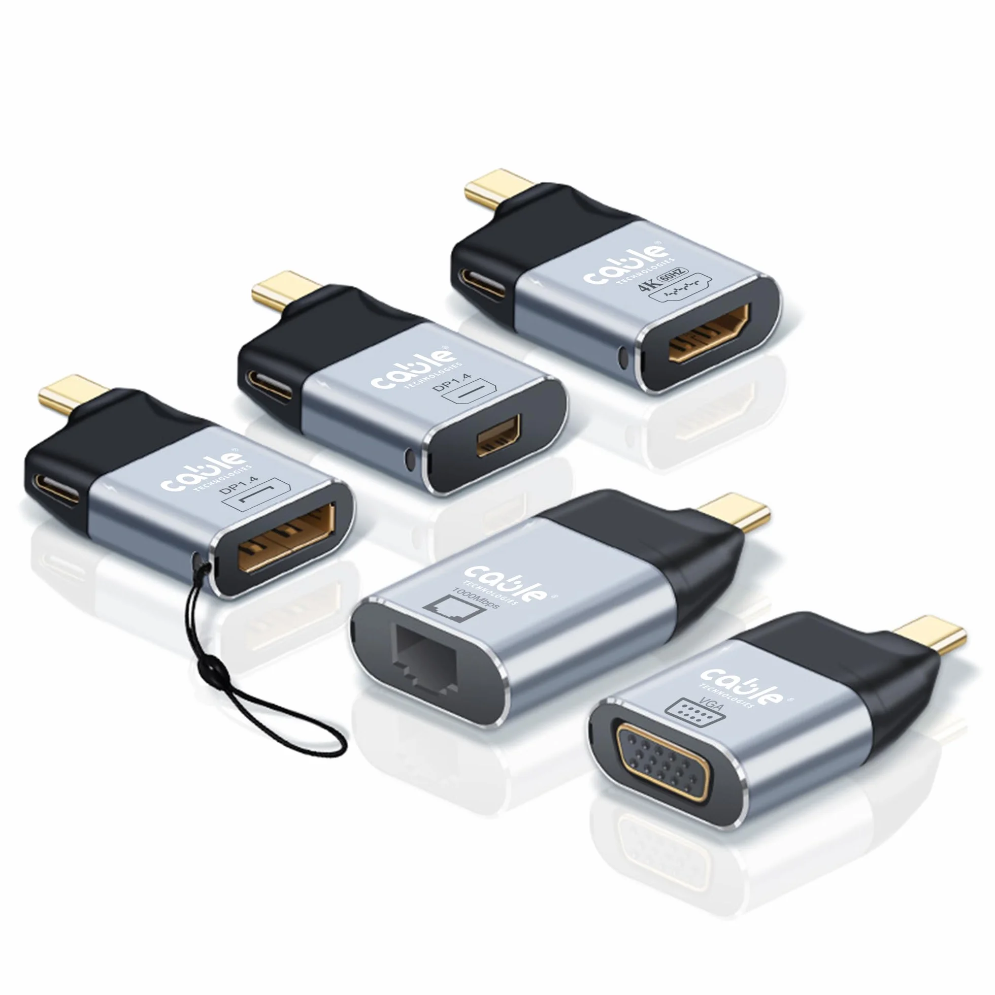 Adapter USB C męski na żeński RJ45 LAN + żeński port USB C 100 W PD | Aluminiowy konwerter LAN kompatybilny z Thunderbolt 3/4, iPhone, Macbook, iPad, Samsung, Windows PC, Laptop, ec