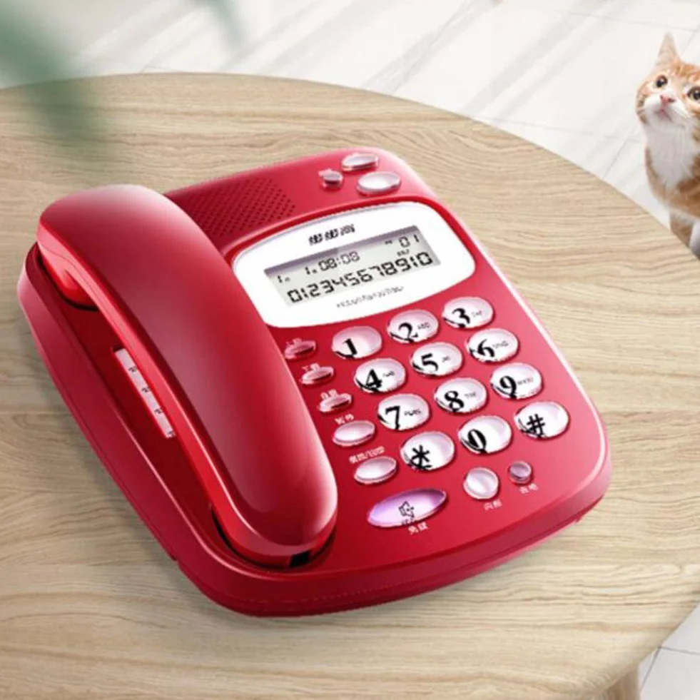 Telefon stacjonarny przewodowy Telefon stacjonarny Biuro w domu Telefon stacjonarny Duży dzwonek Przycisk podświetlenia Domowy klasyczny telefon stacjonarny Domowy telefon przewodowy, Telefon stacj