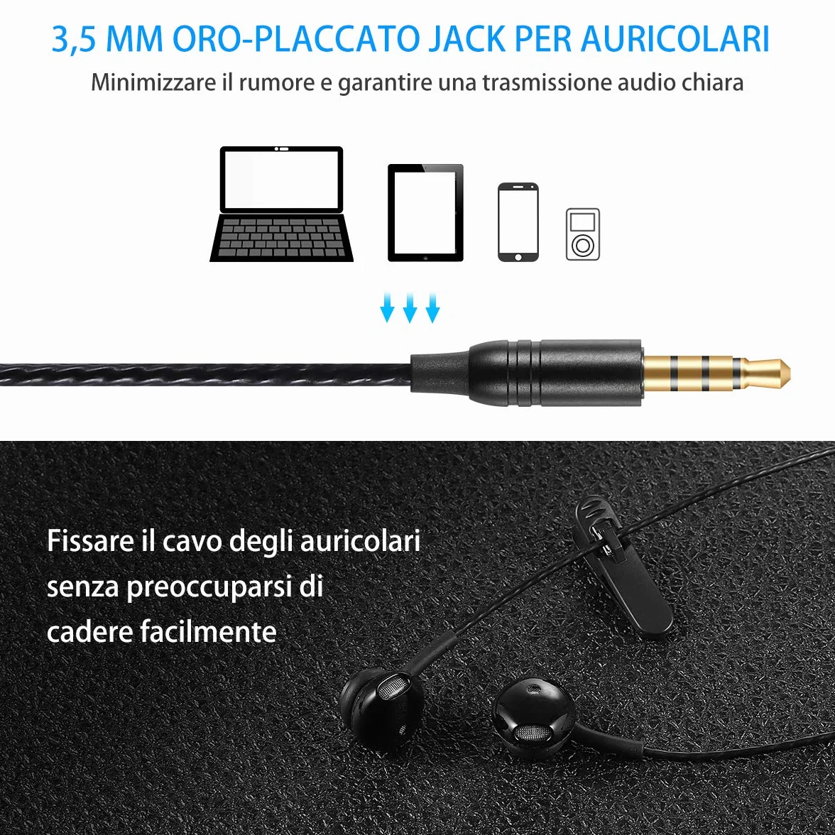 Słuchawki Magnetyczne Douszne Wtyczka 3,5 mm, Przewodowe Z Mikrofonem Hd, Kontrolerem, Izolacja SzumóW I Wysoka Rozdzielczość, Czysta Rozmów, Do Samsung, LG, Xiaomi, Sony, Huawei, Mp3