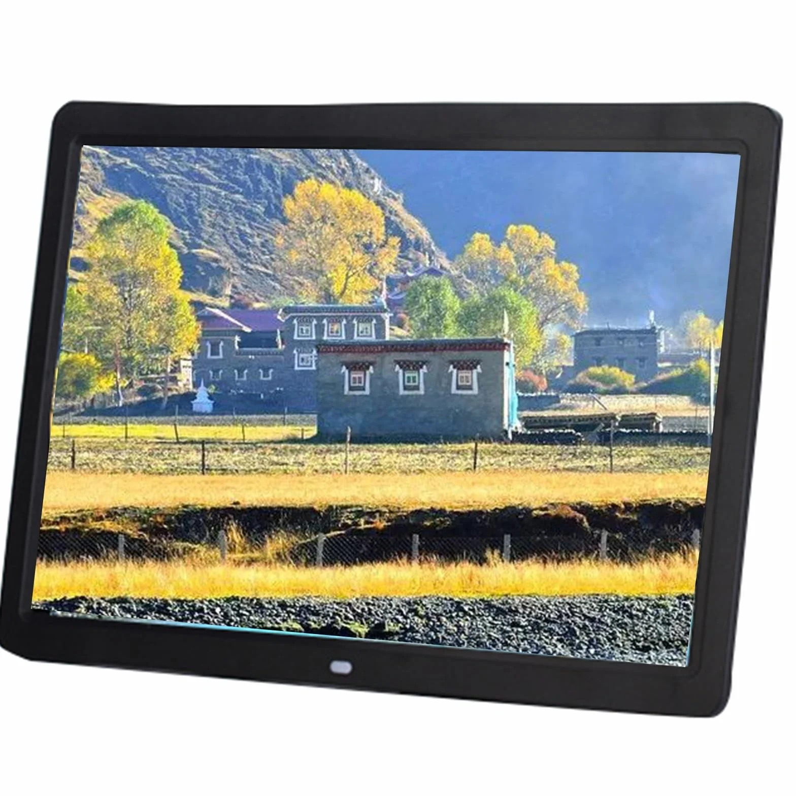 15-Calowa Cyfrowa Ramka Na Zdjęcia 1080P Hd, Maszyna Reklamowa - Urządzenie Do Wyświetlania Elektronicznych Albumów Fotograficznych(Czarny)