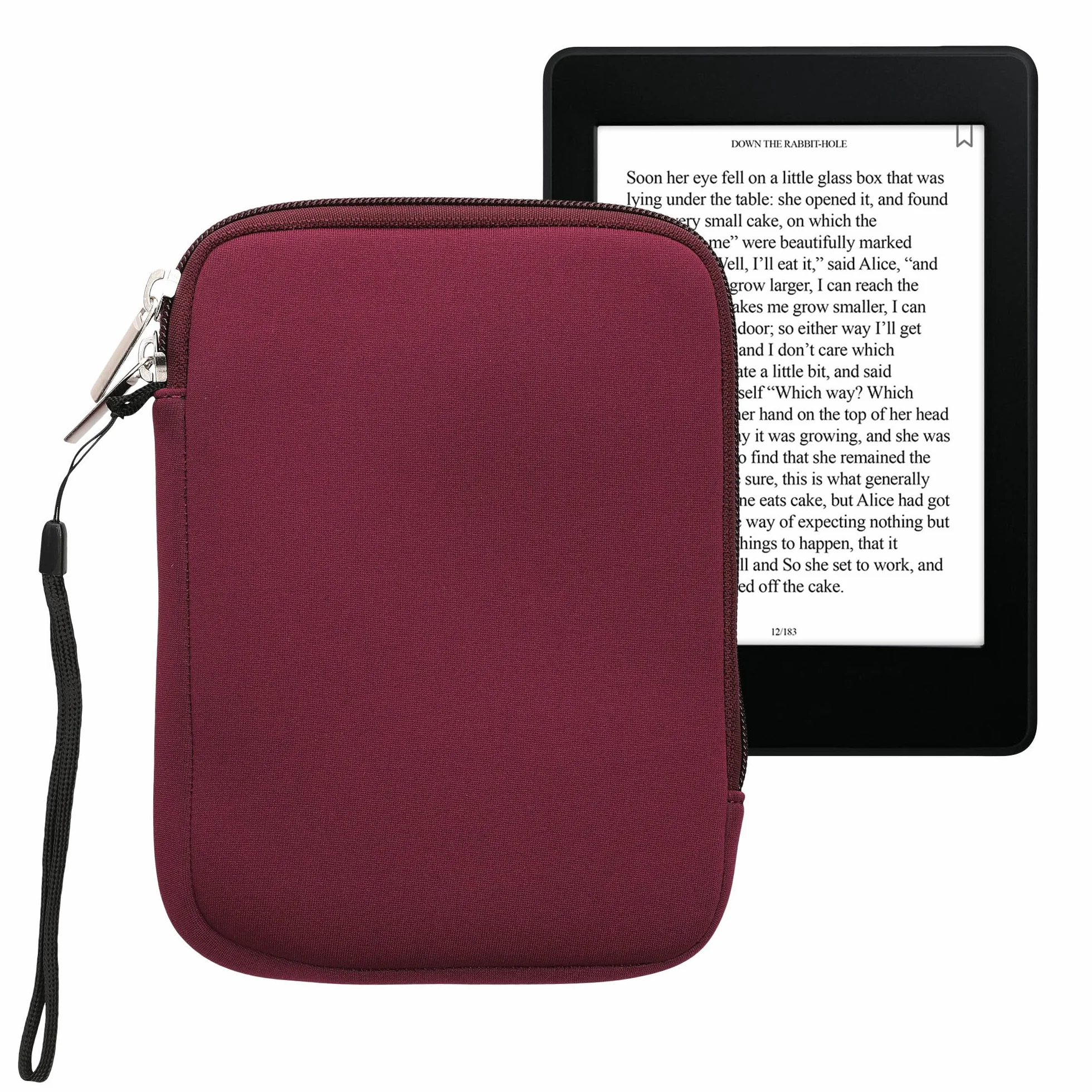 kwmobile Neoprenowy pokrowiec na czytnik e-booków rozmiar 6 cali - uniwersalny pokrowiec na eBook z zamkiem błyskawicznym - jagodowy