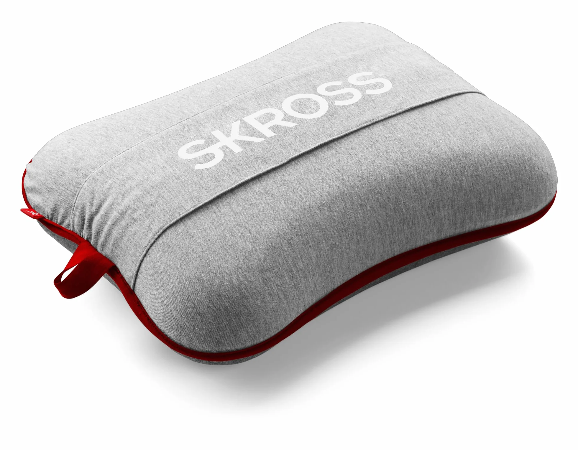 SKROSS - Poduszka podróżna - Ultra wygodna poduszka podróżna w 100% pianka pamięci PU - Podszewka do mycia - Używanie powietrza maszyna do pociągu - szary kolor