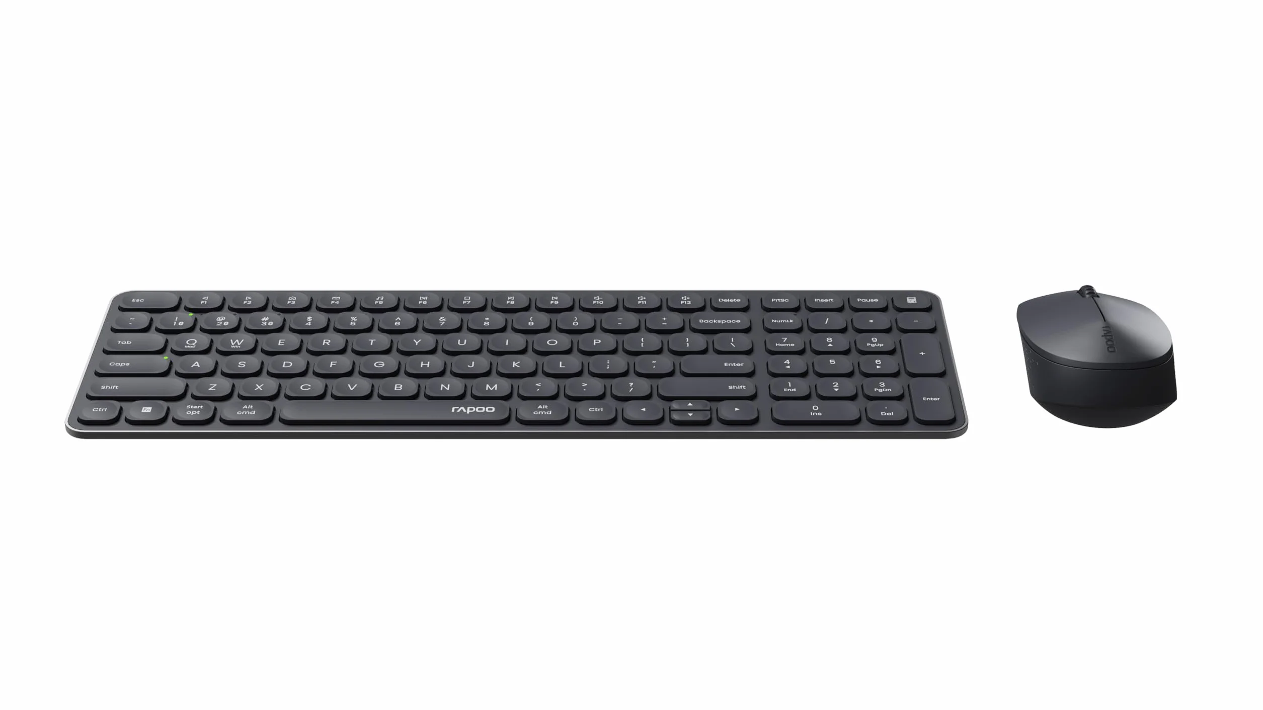 Rapoo I bezprzewodowa klawiatura i mysz (9310M, Ultraslim, Bluethooth, 2,4 GHz, baterie) ciemnoszary