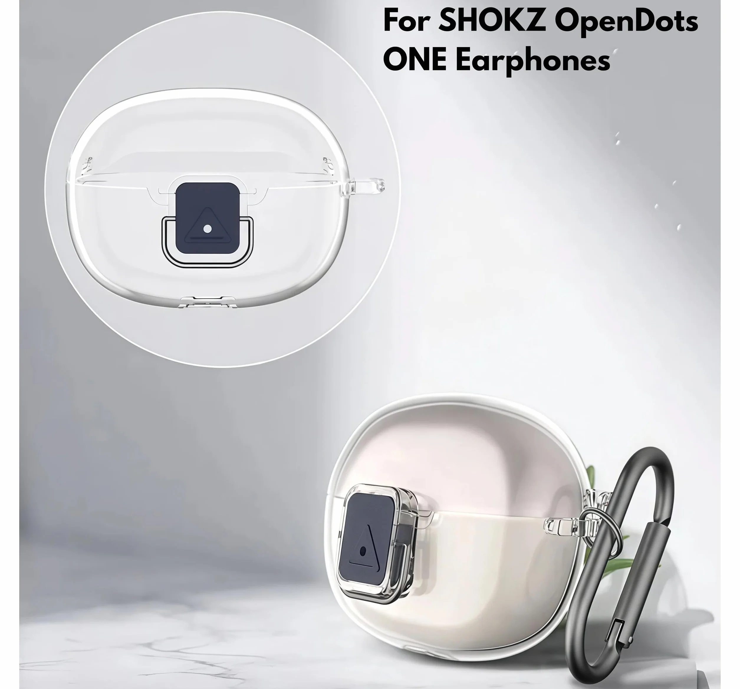 Miękki Silikonowy Ochraniacz kompatybilny z SHOKZ OpenDots ONE Bezprzewodowe Słuchawki Douszne Etui Ochronne z Karabinkiem