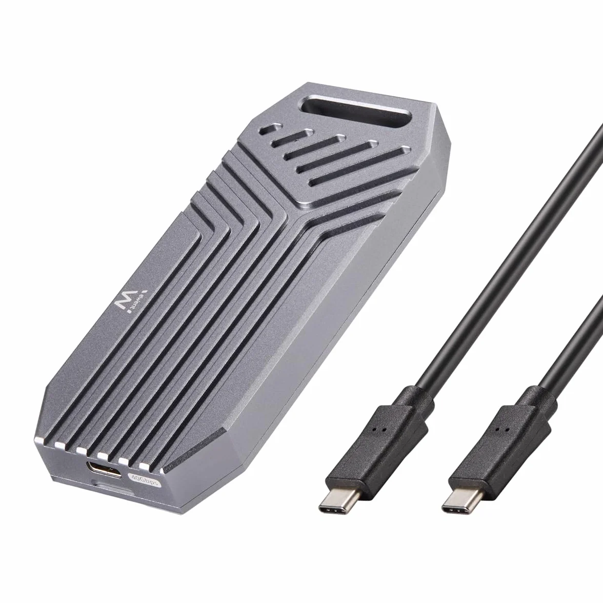 Ewent Zewnętrzna obudowa USB 40 Gb/s do dysków SSD NVMe M.2, aluminiowa obudowa z rozpraszaniem ciepła USB-C, bez narzędzi, obsługa UASP&TRIM, M-Key&M+B-Key 2230-2242-2260-2280, Plug&Play Windows