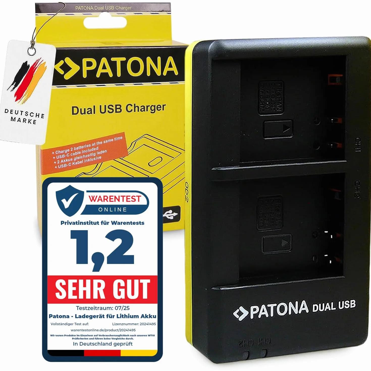 PATONA Ładowarka DMW-BLG10-E Dual USB 1950 kompatybilna Panasonic DC LX100 II GX9 TZ200 TZ95 TZ90 DMC TZ100 TZ80 GF6 GX7 GX80 LX100 S6