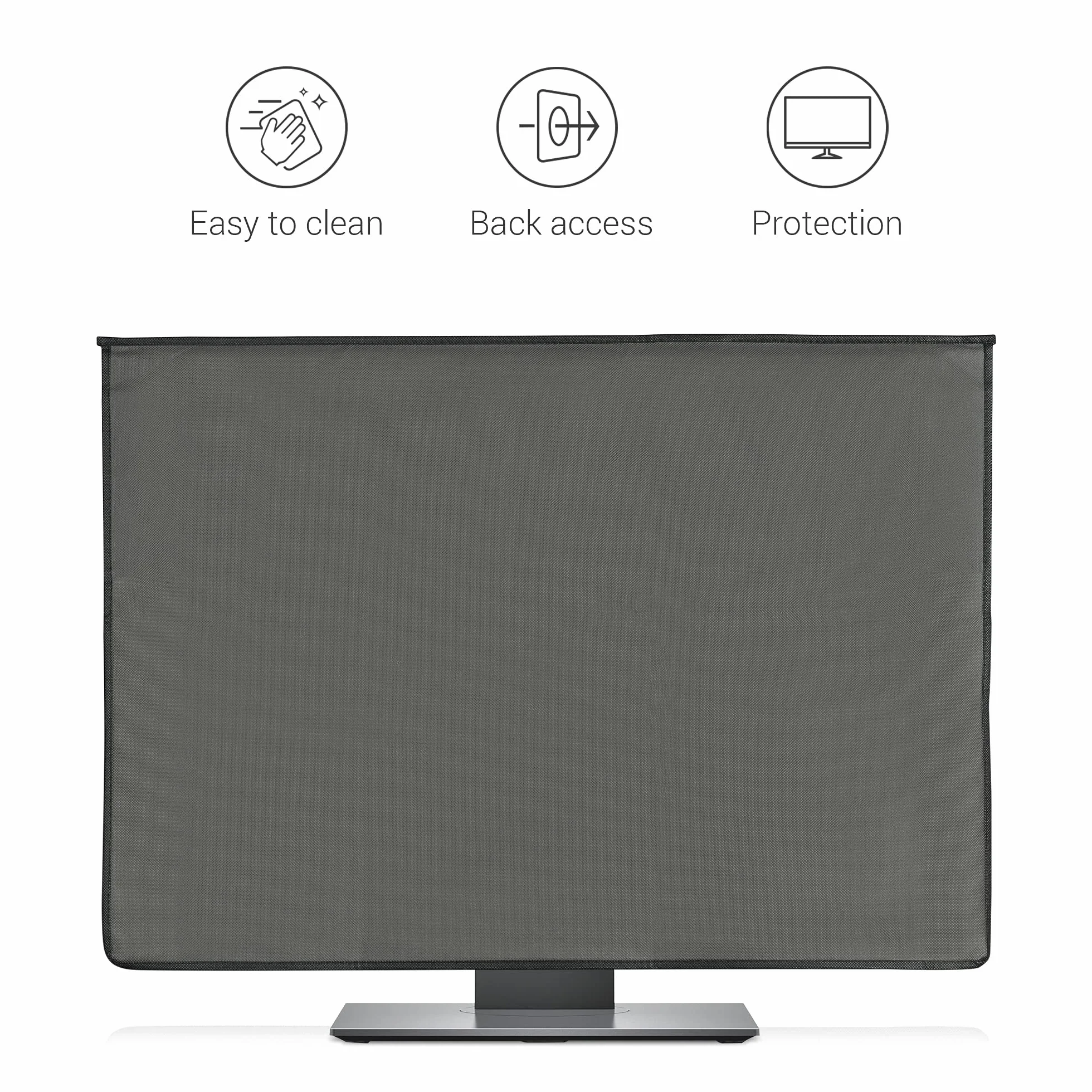 kwmobile Etui kompatybilne z monitorem 68.6-71.1 cm - etui 3 w 1 z miejscem do przechowywania myszy, klawiatury, ciemnoszare