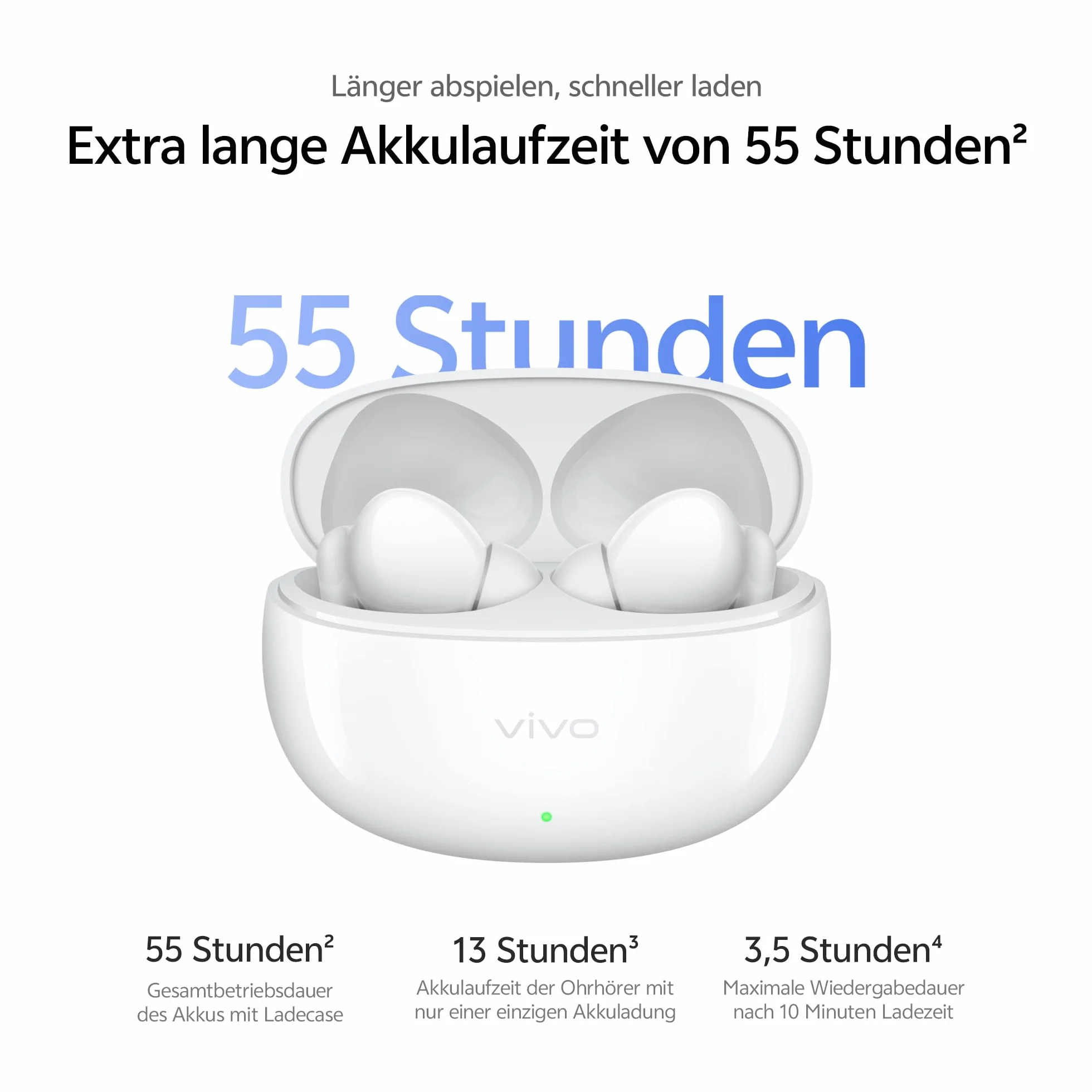 vivo Buds Pro bezprzewodowe słuchawki, 55 dB AI adaptacyjna redukcja szumów, żywotność baterii 55 godzin, dźwięk przestrzenny, BT 6.1 Dual Connection, IP54, wodoodporny, 4,3 g, kolor czarny
