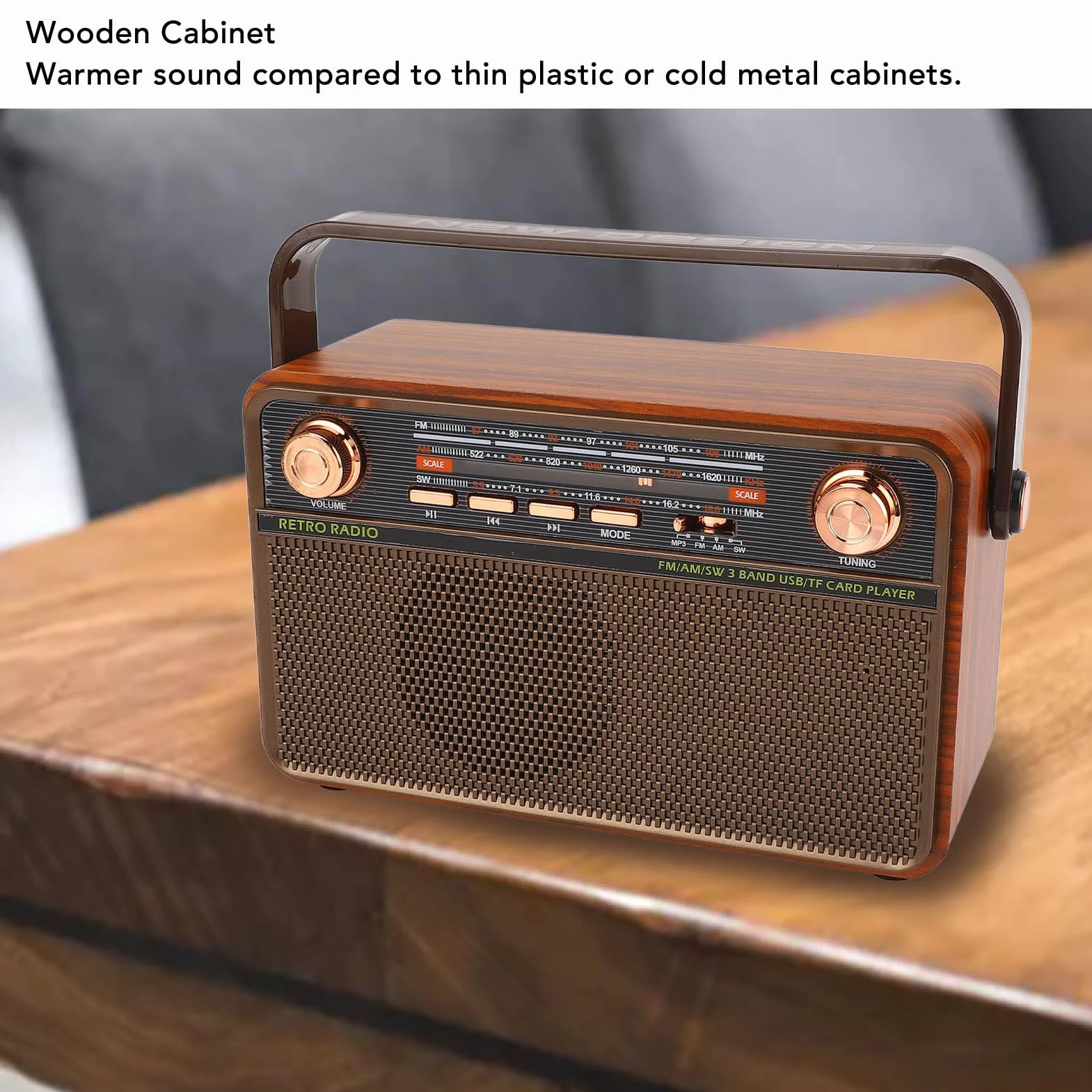 Przenośne Cyfrowe Radio AM FM, Głośnik 4-in-w-1 Wieloskładnikowy Głośnik Radiowy z Gniazdem Karty USB/SD i długą anteną teleskopową do Domu na Wypadek (wtyczka UE)