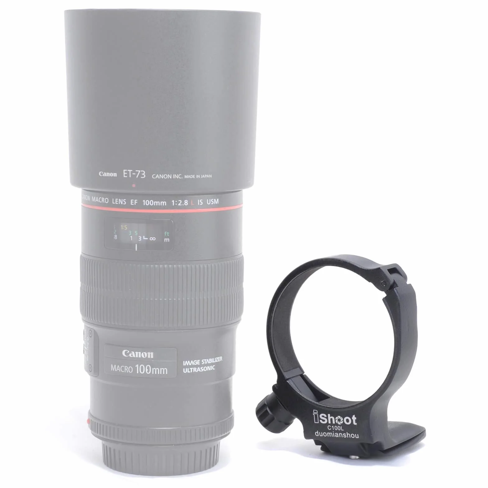 iShoot Obrabiana CNC średnica 68 mm pierścień do montażu na statywie kołnierz obiektywu do Canon EF 100 mm f/2,8 l makro IS USM, wbudowana płyta szybkiego uwalniania 55 mm kompatybilna z głowicą