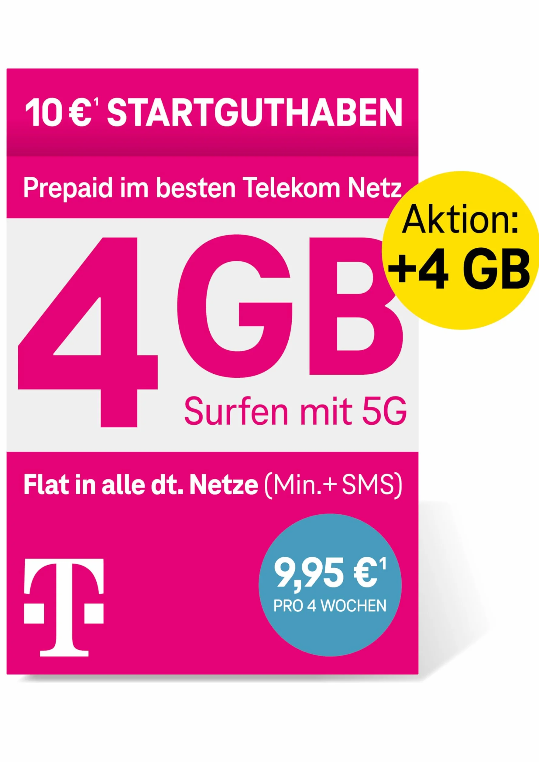 Telekom MagentaMobil Prepaid M karta SIM 5G 13 GB Allnet Flat roaming UE