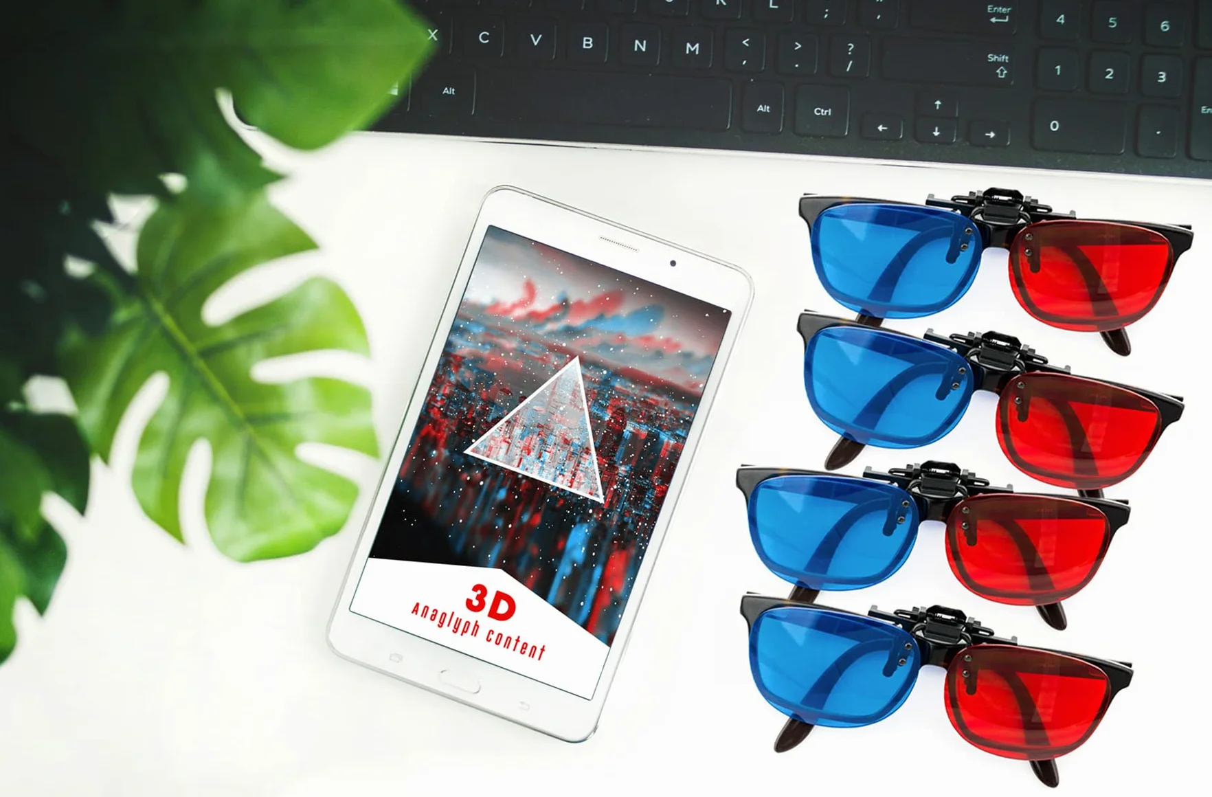 4-częściowy zestaw okularów 3D Clip-On 3D w kolorze czerwonym/niebieskim, okulary anaglifowe 3D dla osób noszących okulary – idealne do filmów 3D, gier na PC, obrazów 3D, filmów 3D (YouTube), projekcji 3D i wielu innych