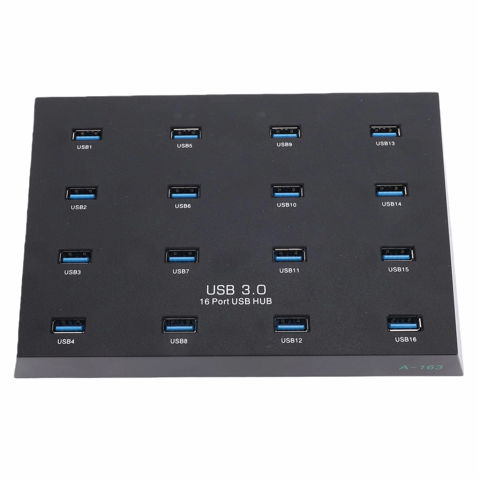 GOWENIC Koncentrator USB 3.0, 16 Portów, Transfer Danych 5 Gb/s, Przemysłowy Koncentrator USB do Testowania Wsadowego, z funkcją Plug and Play, Kompatybilny z Napędem Flash Czytnik (wtyczka UE)