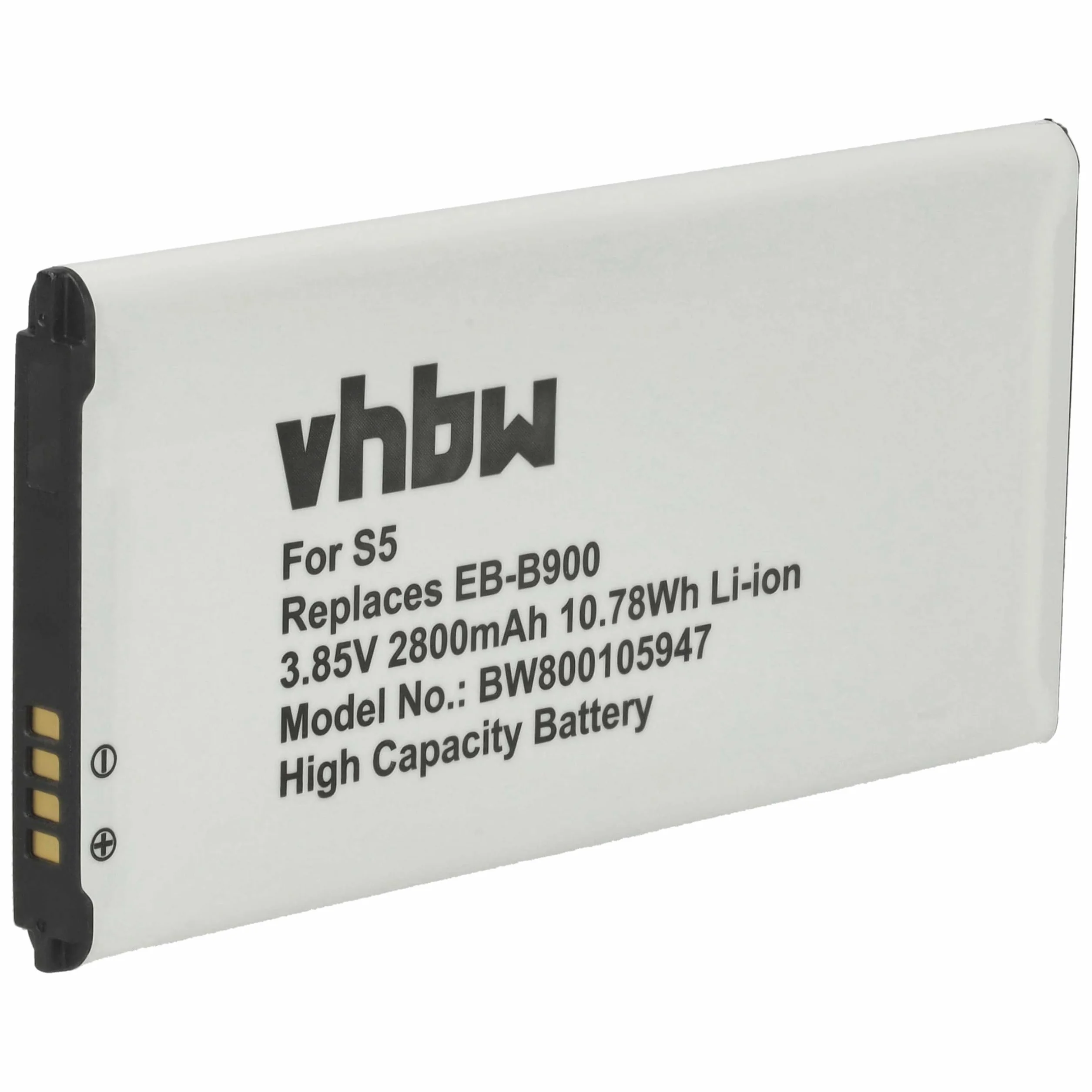 vhbw akumulator litowo-jonowy 2800 mAh (3,85 V) do telefonu komórkowego, smartfona Samsung Galaxy S5 Neo, S5 Plus, SM-G9006V, SM-G9008V, SM-G9009D, SM-G900A jak EB-B900.