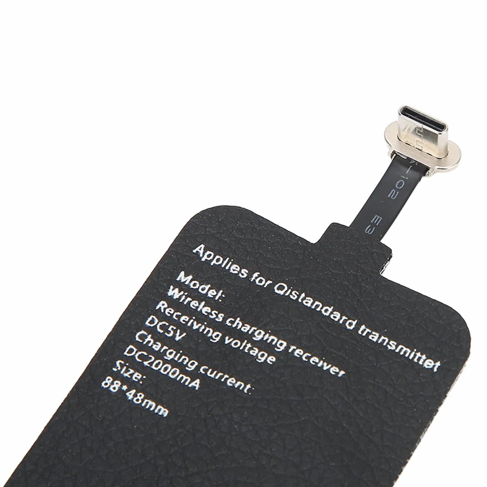 Bezprzewodowy odbiornik ładowania typu C, bezprzewodowy adapter do ładowania Qi USB-C 5 V 2 A odbiornik ładowania samoprzylepna smukła ładowarka moduł, do wszystkich telefonów