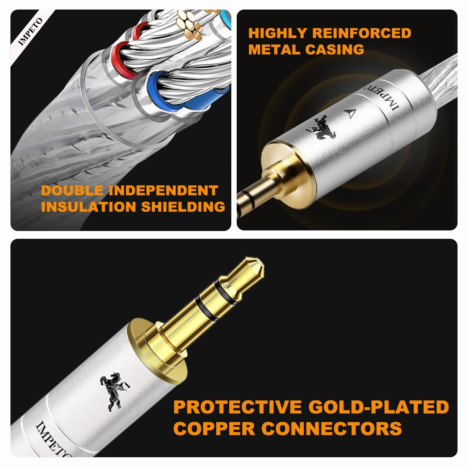 Impeto audiophile kabel Aux, kabel audio S-OCC 3,5 mm kabel jack [1,5 m] kabel stereo jack na jack do słuchawek, samochodu, telefonu komórkowego, komputera, głośnika, MP3 1,5 metra